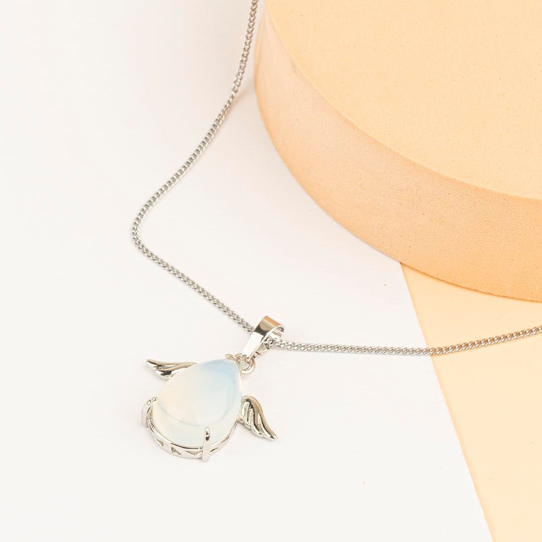 Opalit Kanat Temalı Dogal Taş Kolye