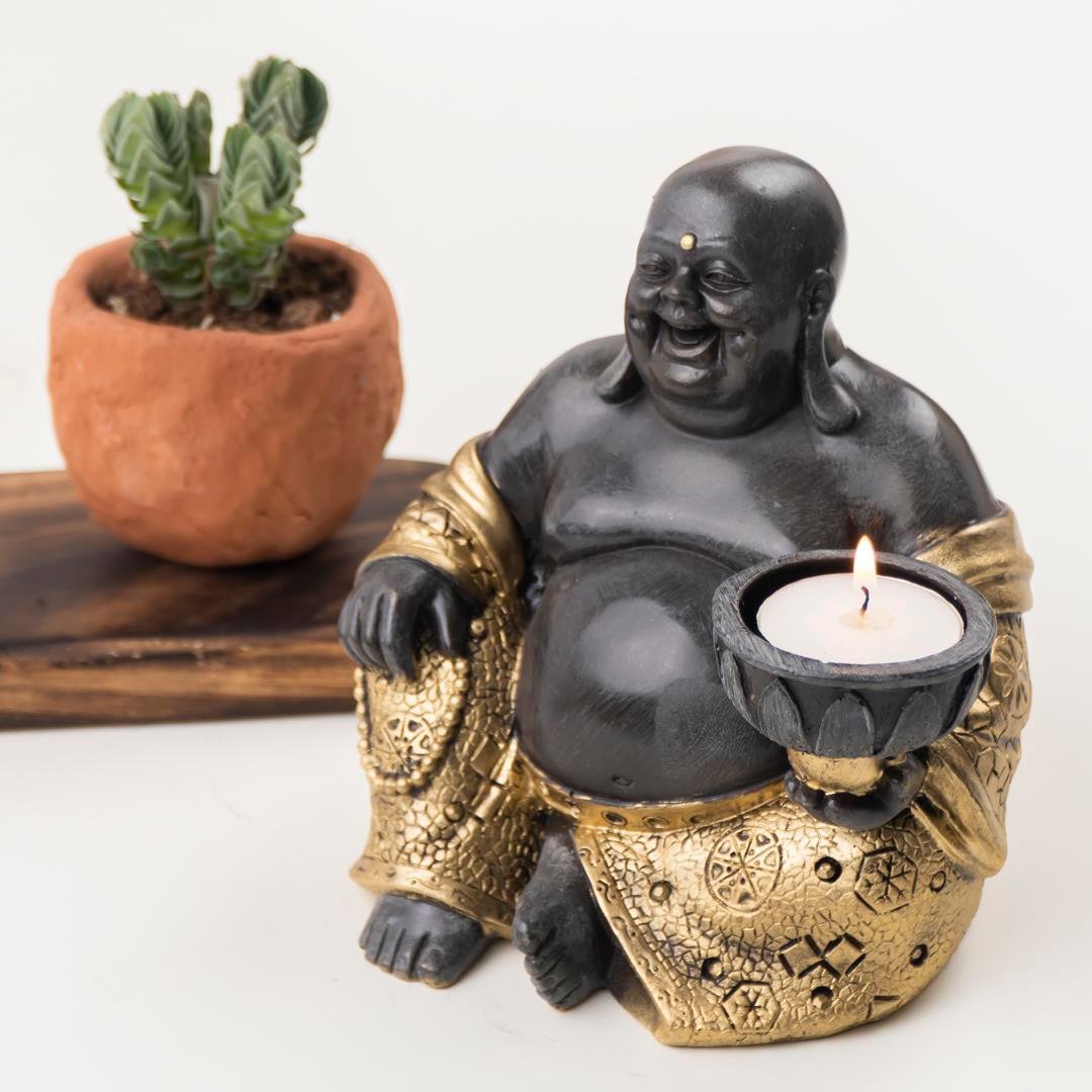 Oturan Budda Temalı Tealight Mumluk