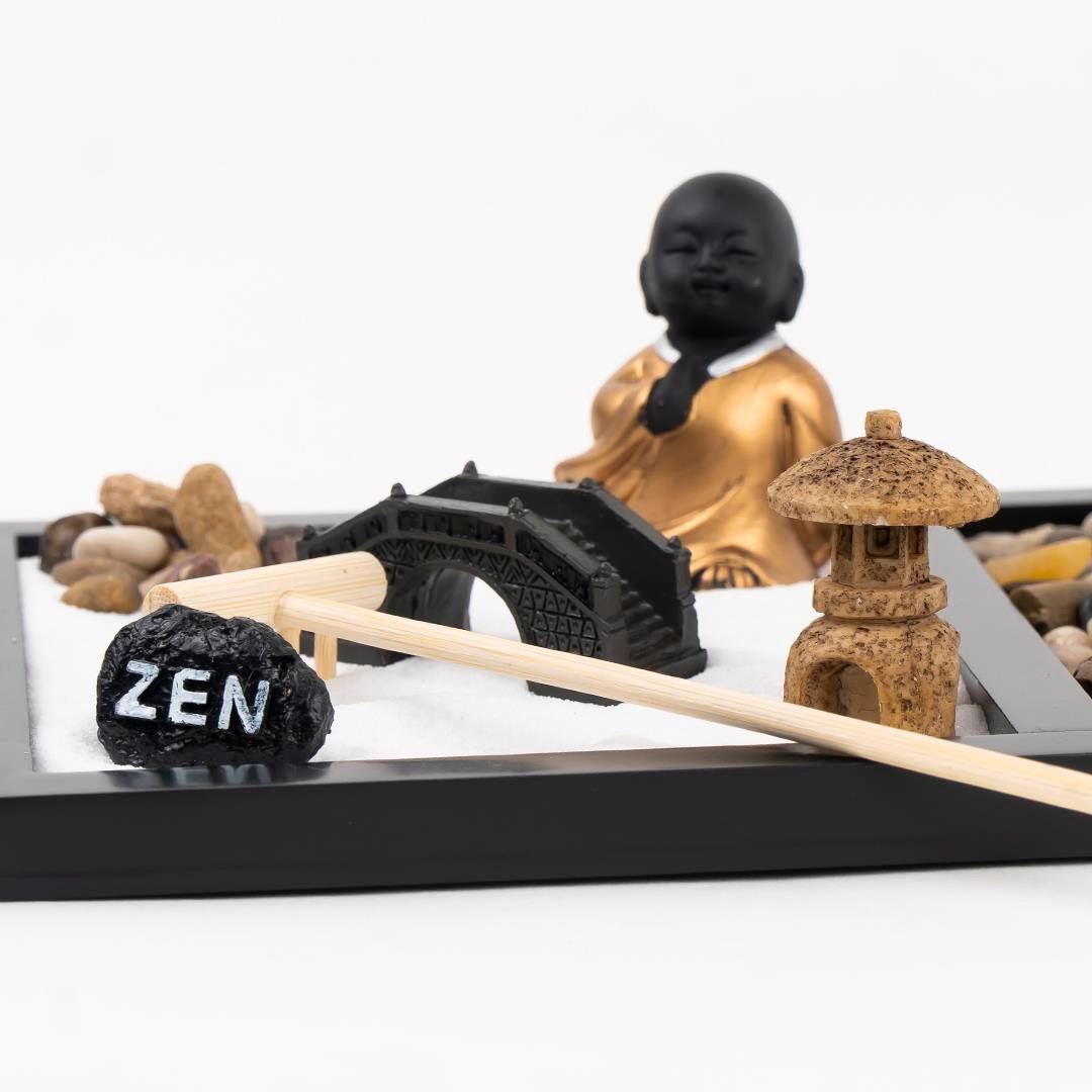 Oturan Buddha Temalı Zen Bahçesi Kiti