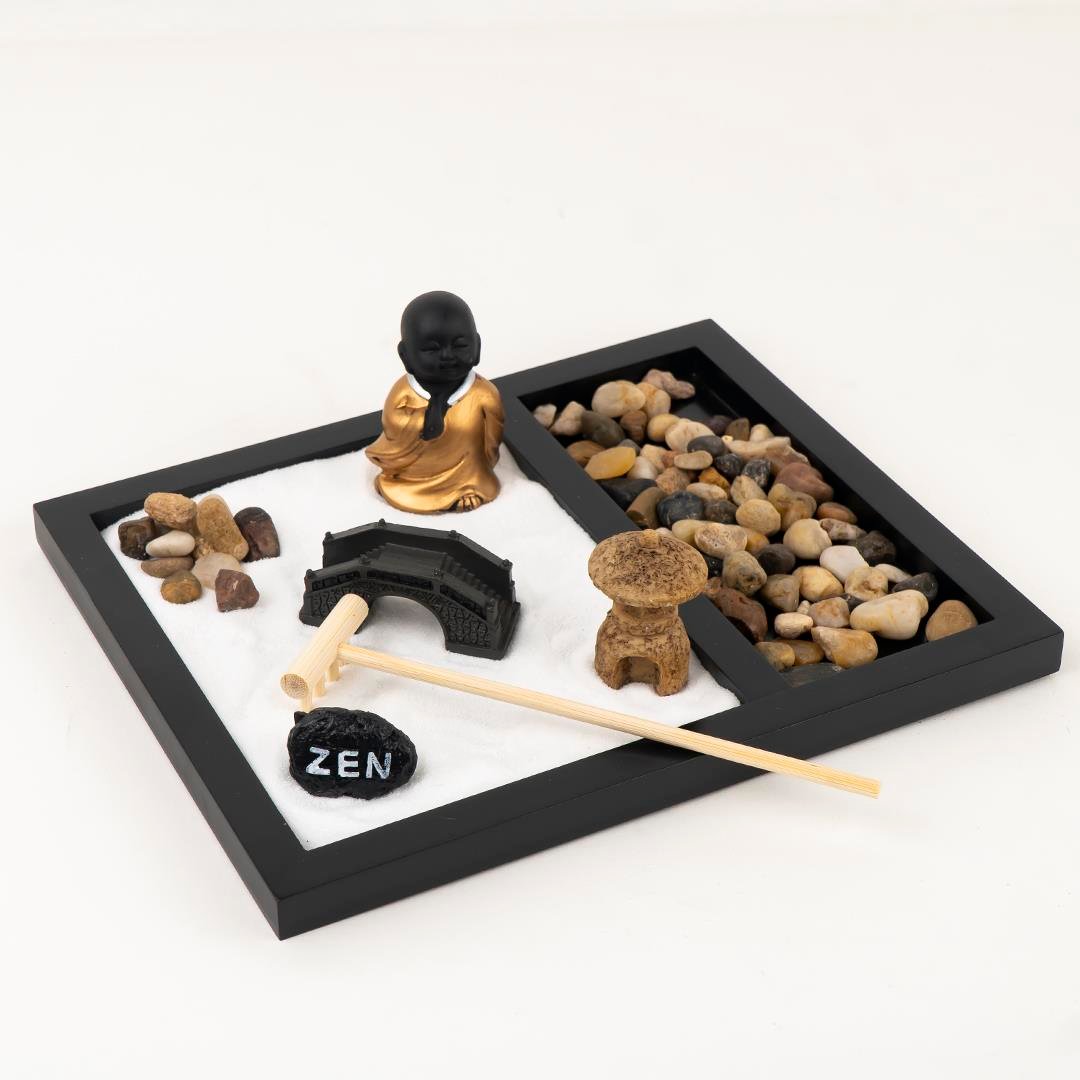 Oturan Buddha Temalı Zen Bahçesi Kiti