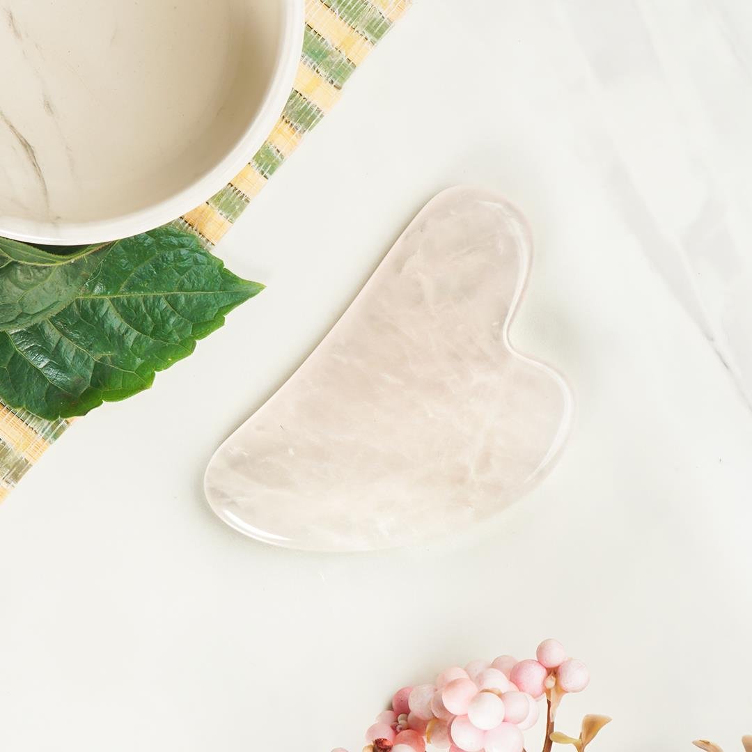 Pembe Kuvars Gua Sha Doğal Taş Masaj Aleti