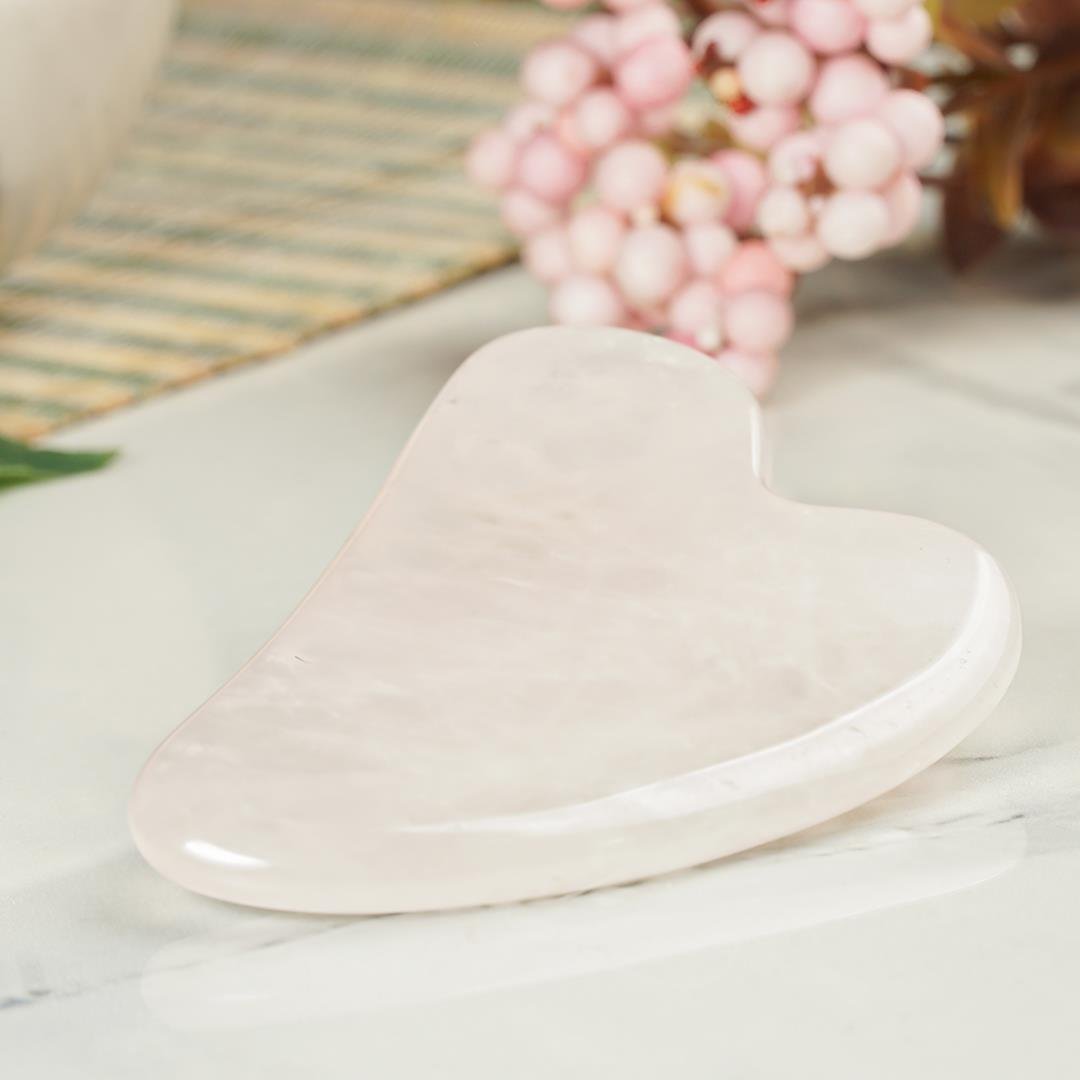 Pembe Kuvars Gua Sha Doğal Taş Masaj Aleti