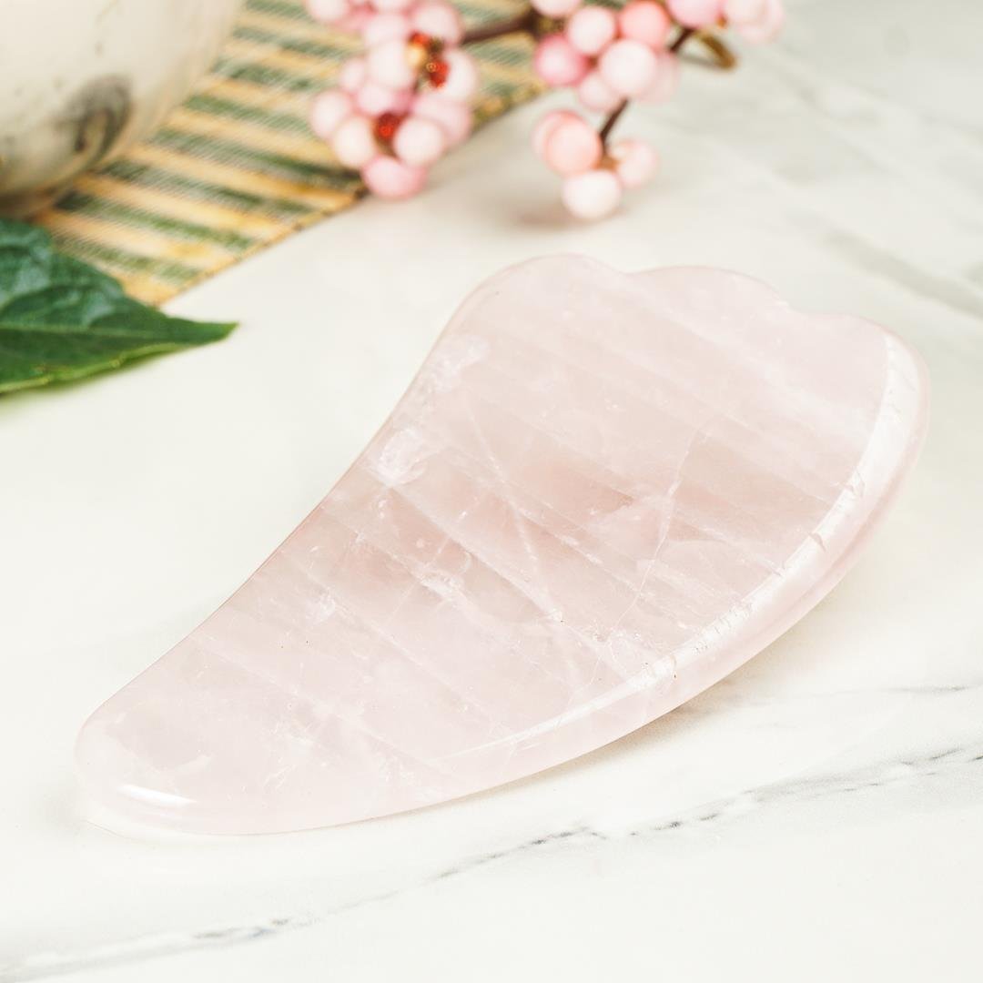 Pembe Kuvars Gua Sha Doğal Taş Masaj Aleti