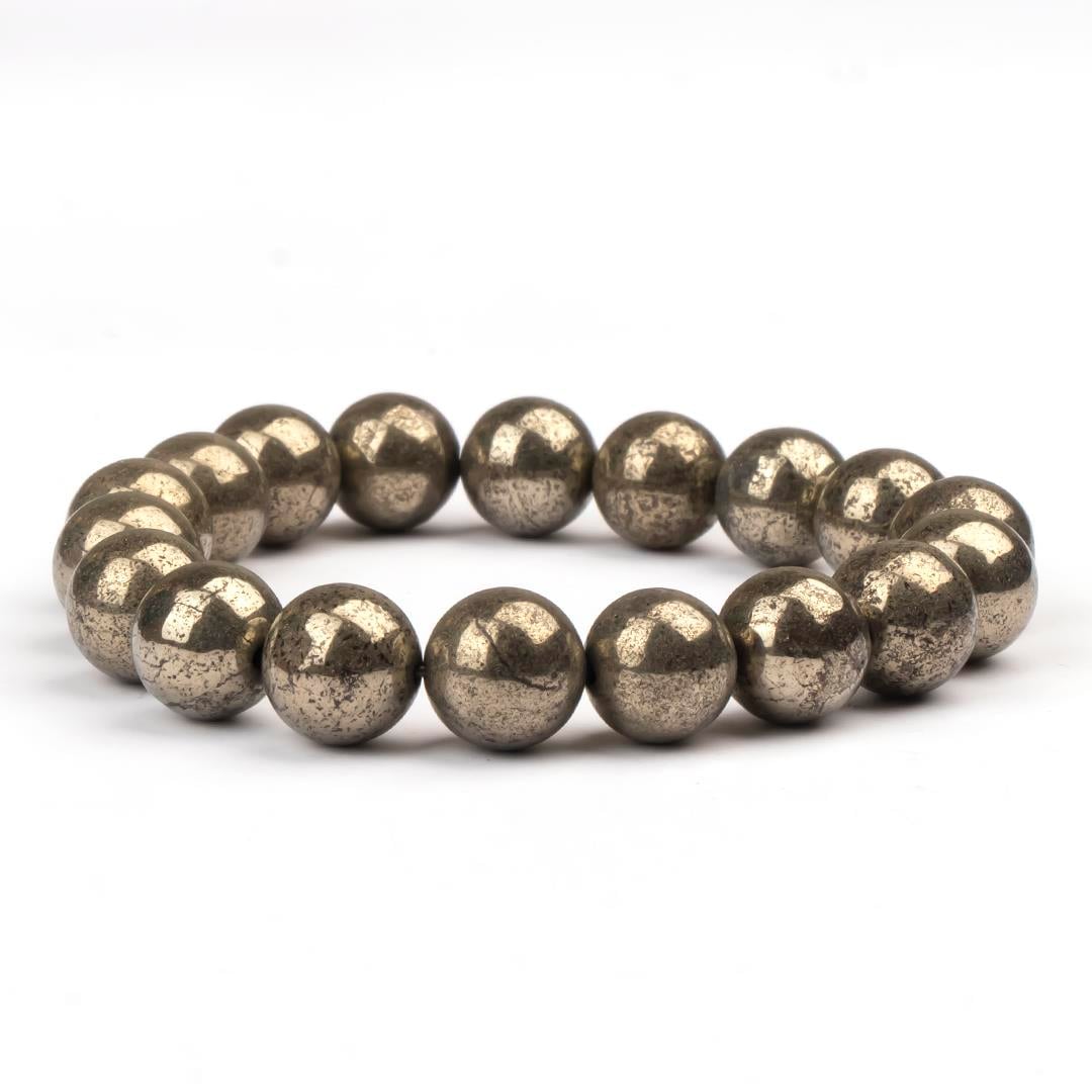 Pirit Doğal Taş Bileklik (10 mm) – Demir Ruh