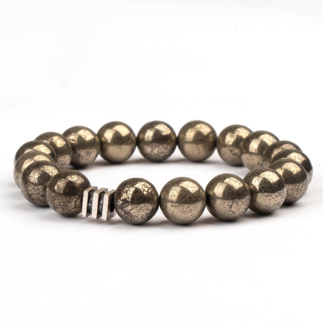 Pirit Doğal Taş Bileklik (10 mm) – Zihin Kalkanı