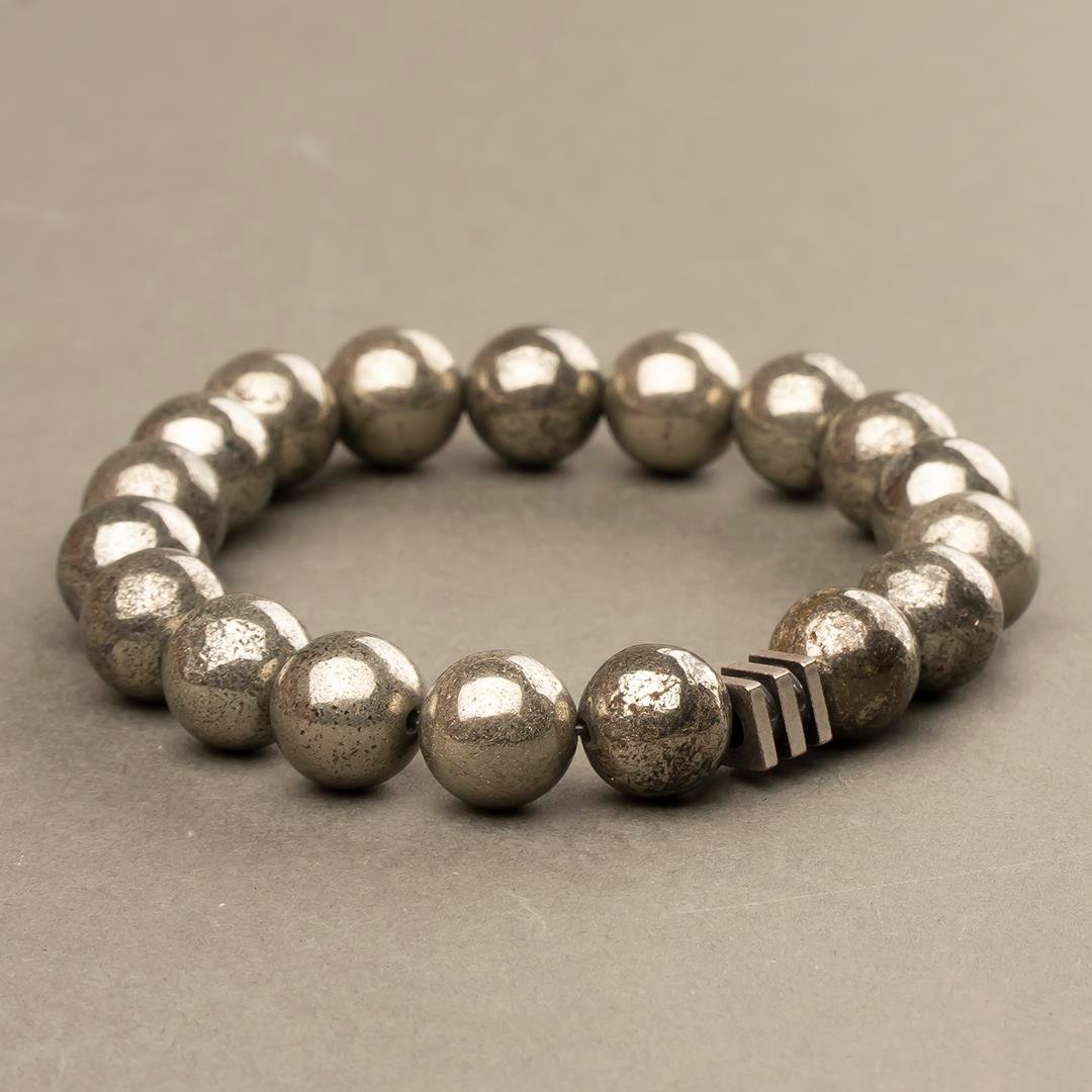 Pirit Doğal Taş Bileklik (10 mm) – Zihin Kalkanı