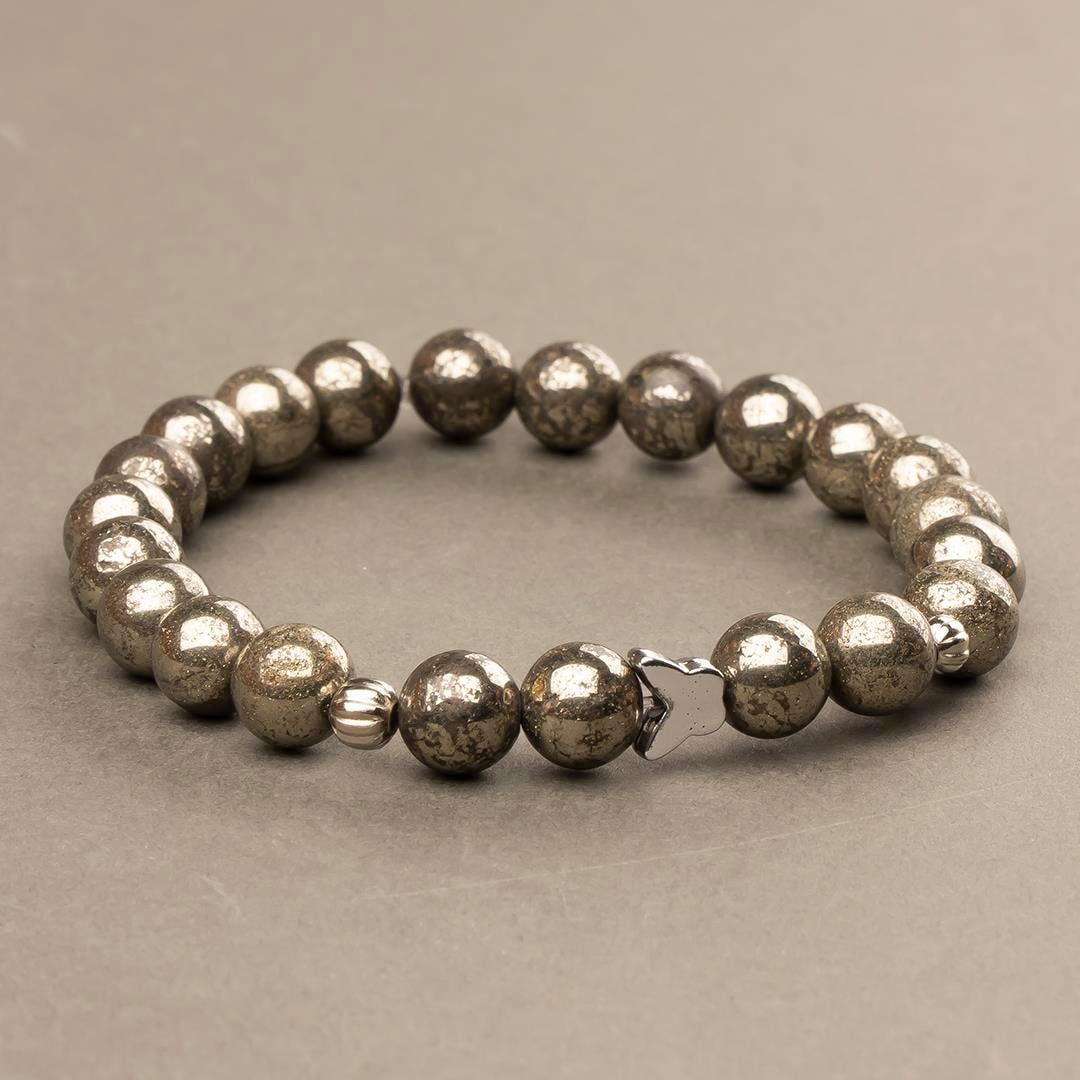 Pirit Doğal Taş Bileklik (8 mm) – Altın Zırh