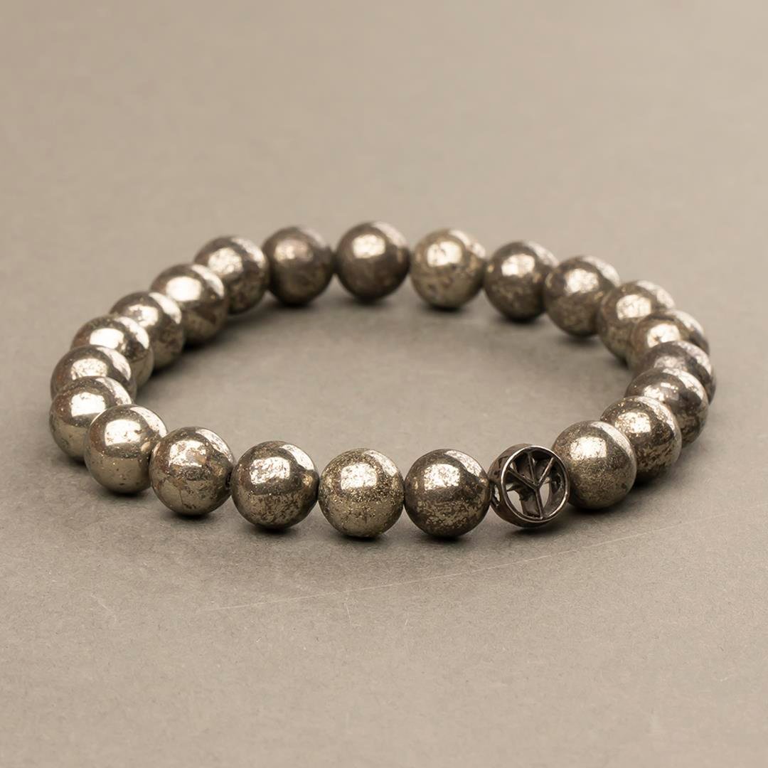 Pirit Doğal Taş Bileklik (8 mm) – Ateşin Kalkanı