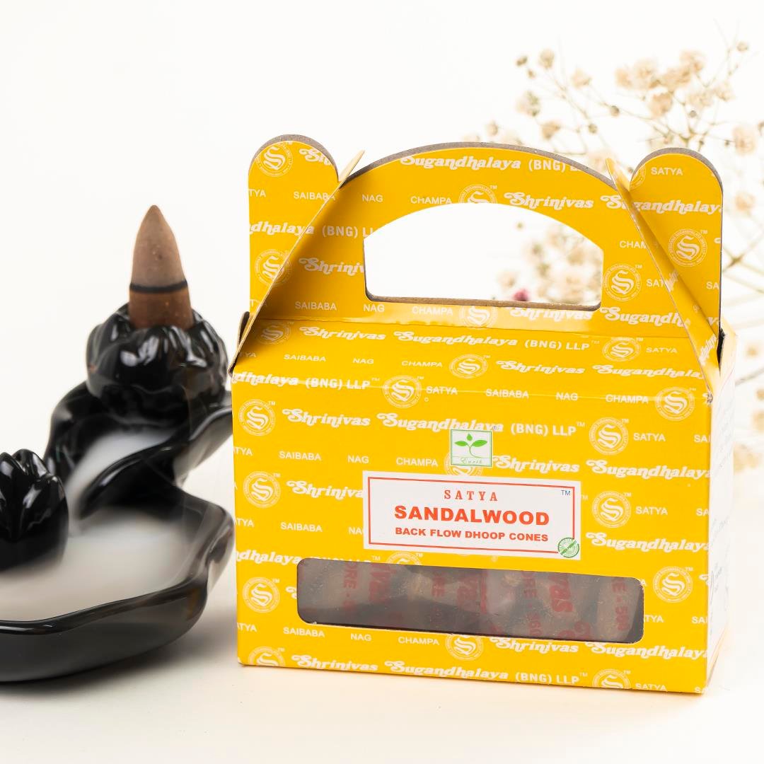 Satya Sandalwood Aromalı Backflow Geri Akış Konik Tütsü