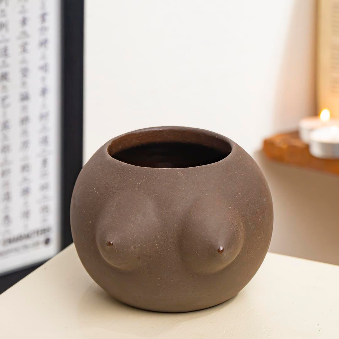 Serenity Brown El Yapımı Seramik Vazo