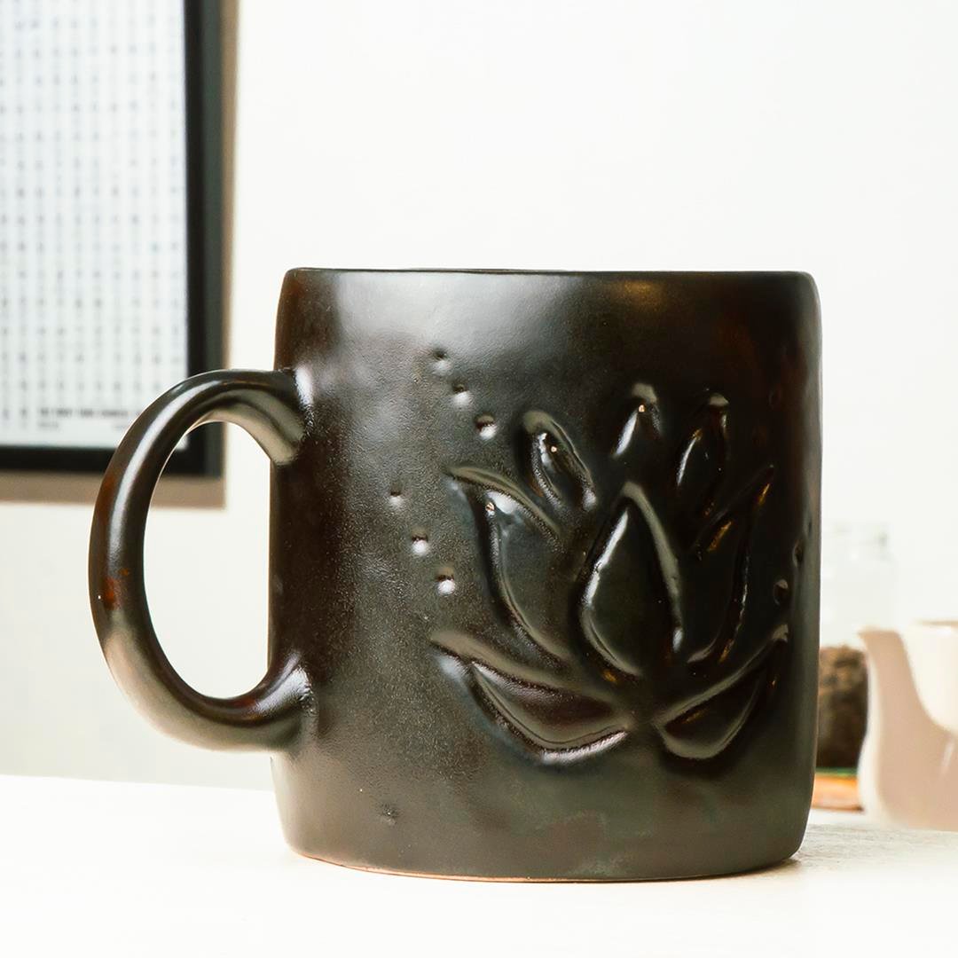 Shakti Lotus Black El Yapımı Kupa Bardak