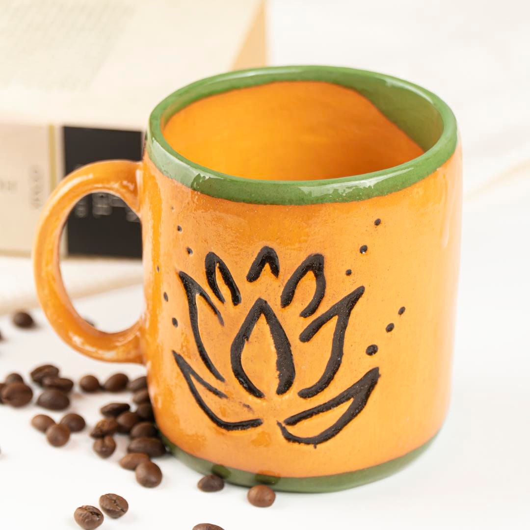 Shakti Lotus Yellow El Yapımı Seramik Kupa Bardak