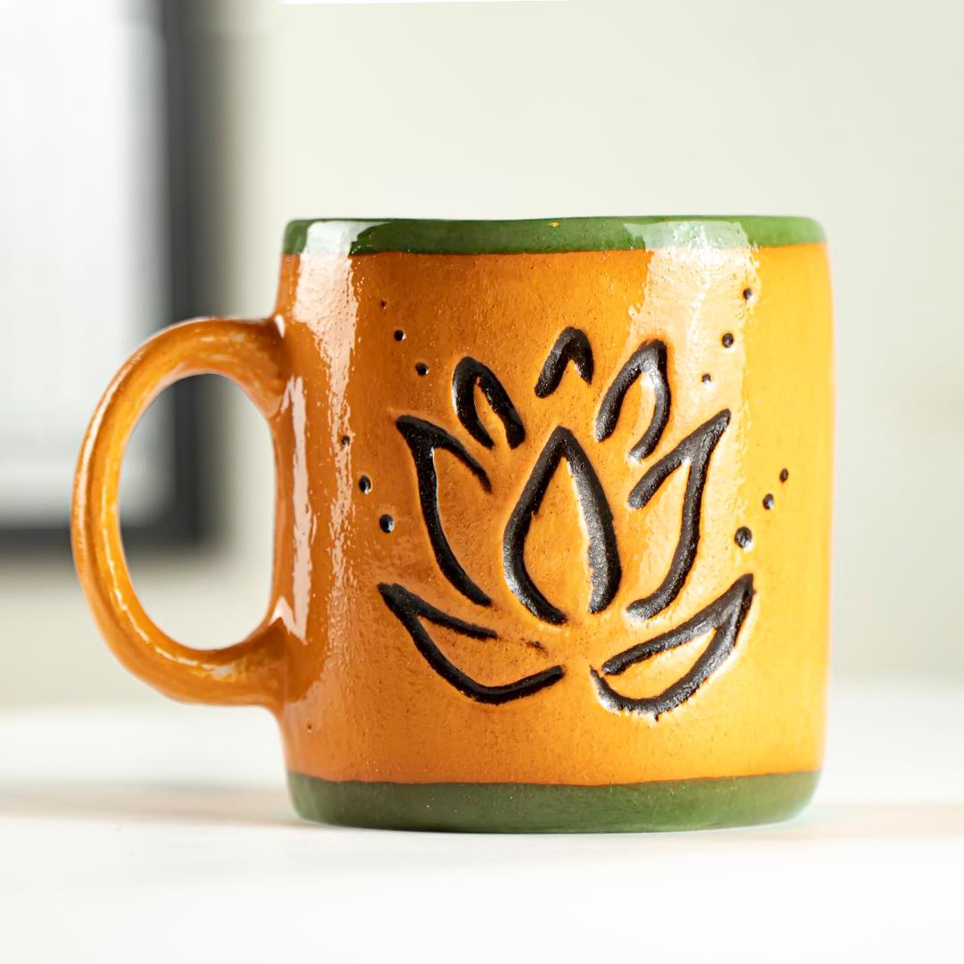 Shakti Lotus Yellow El Yapımı Seramik Kupa Bardak