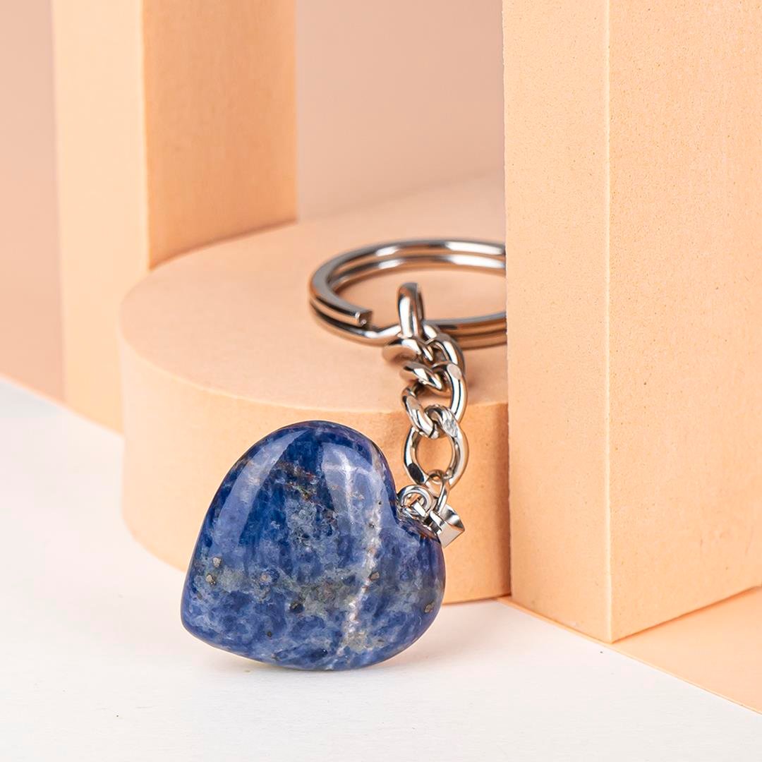 Sodalit Doğal Taş Anahtarlık