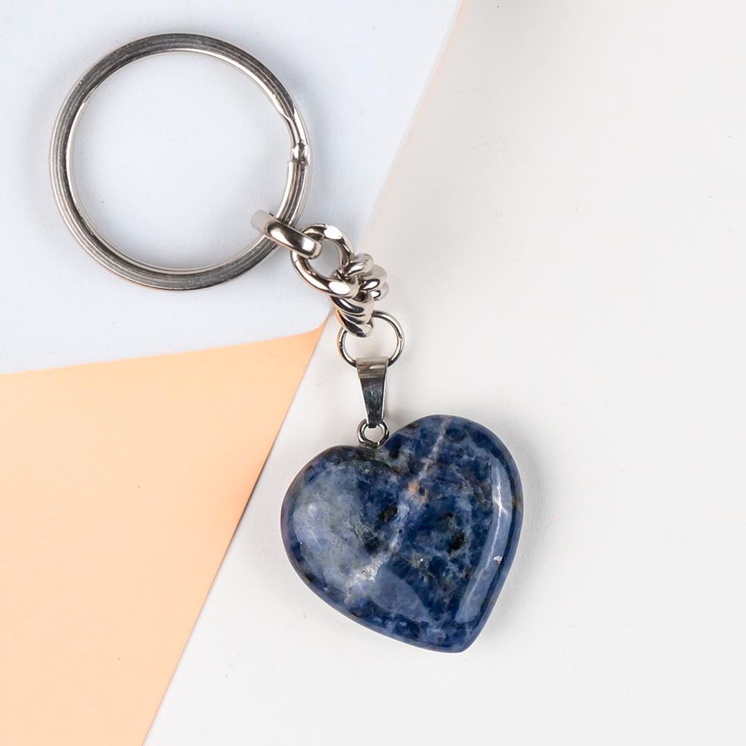 Sodalit Doğal Taş Anahtarlık