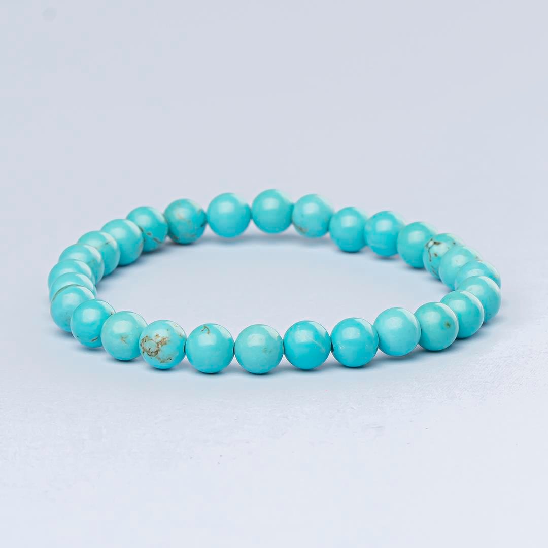 Turkuaz Doğal Taş Bileklik (6 mm) – Sessizlik Taşı