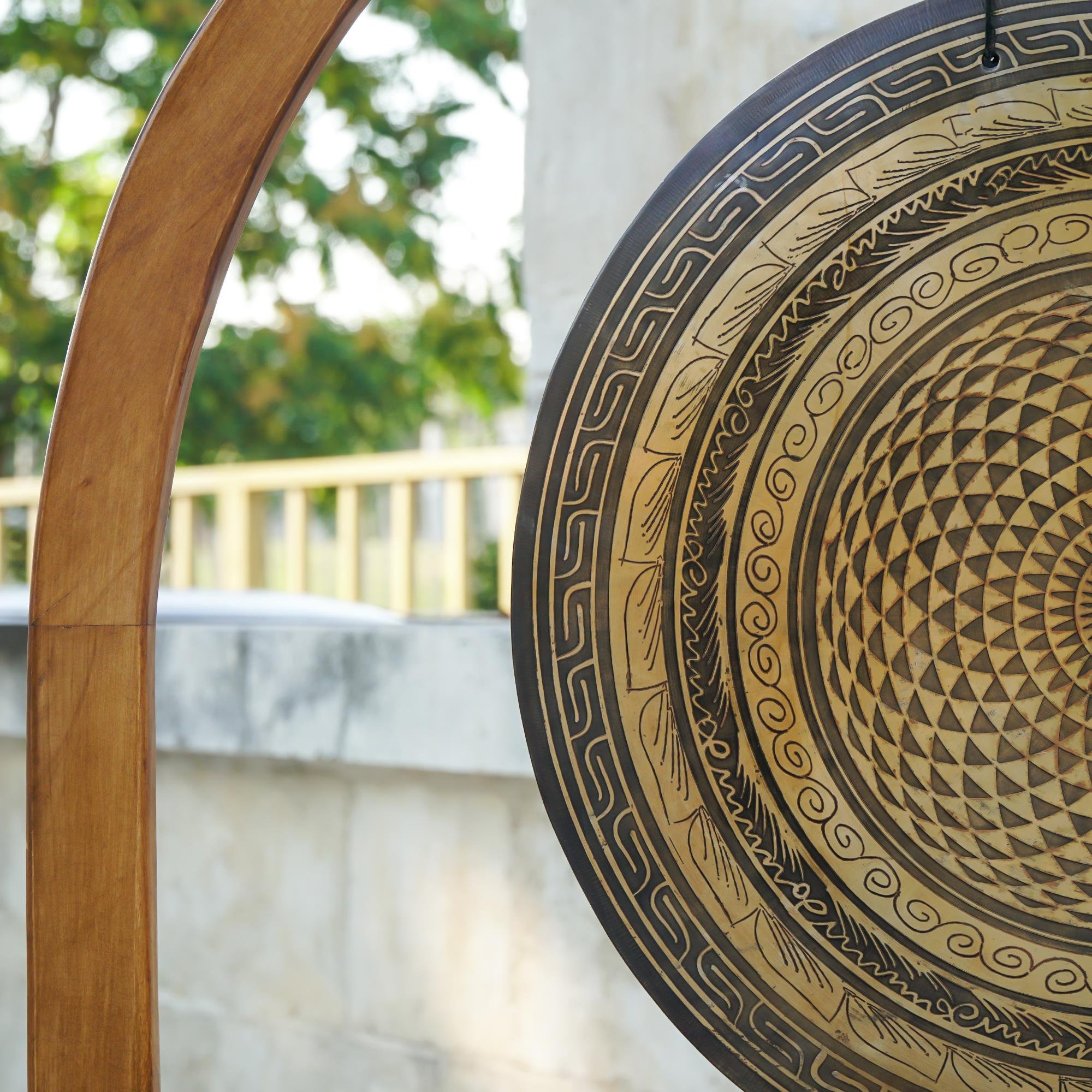 Yaşam Çiçeği İşlemeli Gong