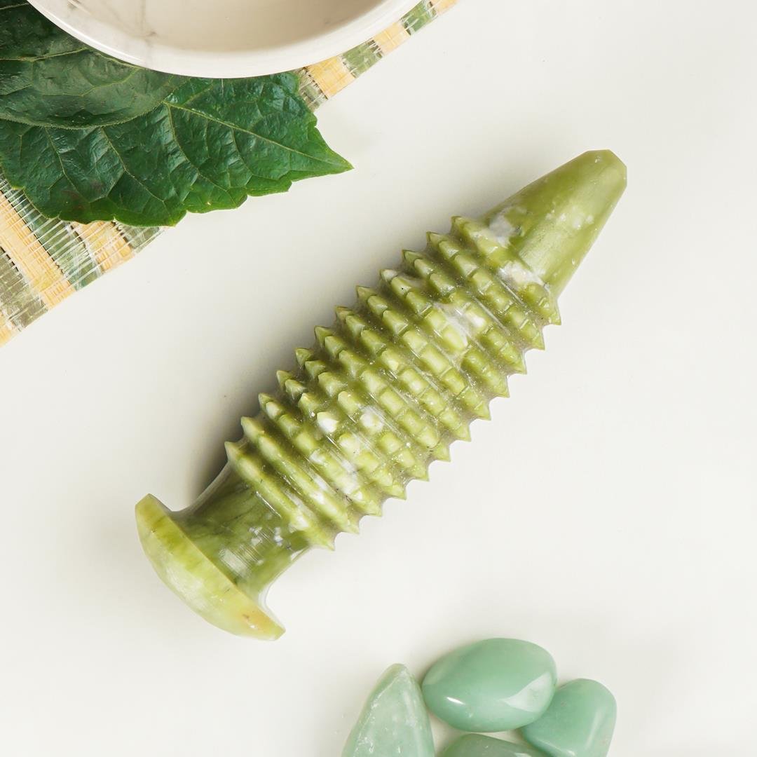 Yeşim Doğal Taş Mantar Masaj Aleti