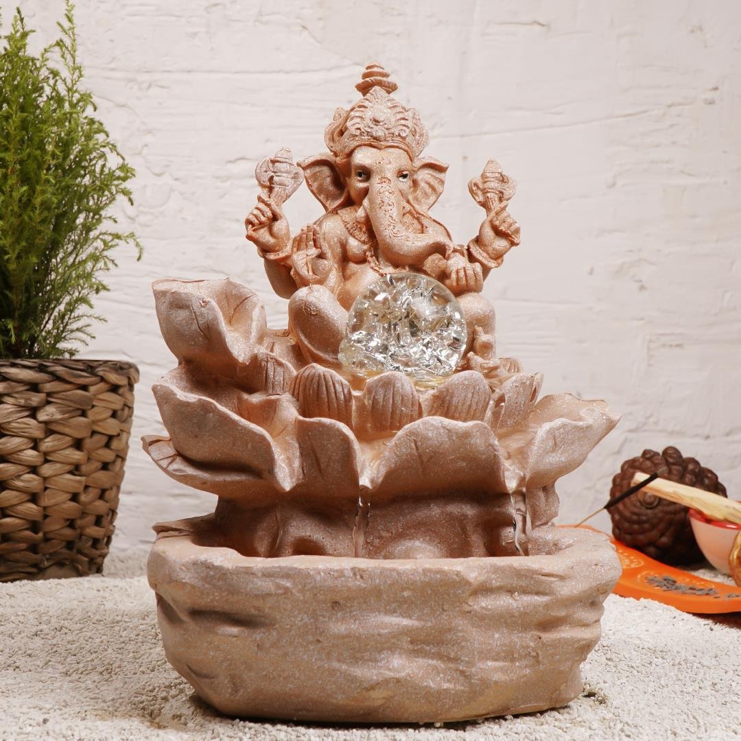 Zen Ganesha Temalı Beyaz Su Şişesi