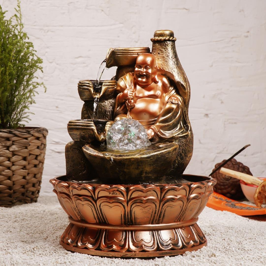 Zen Gülen Buddha Temalı Su Şelalesi