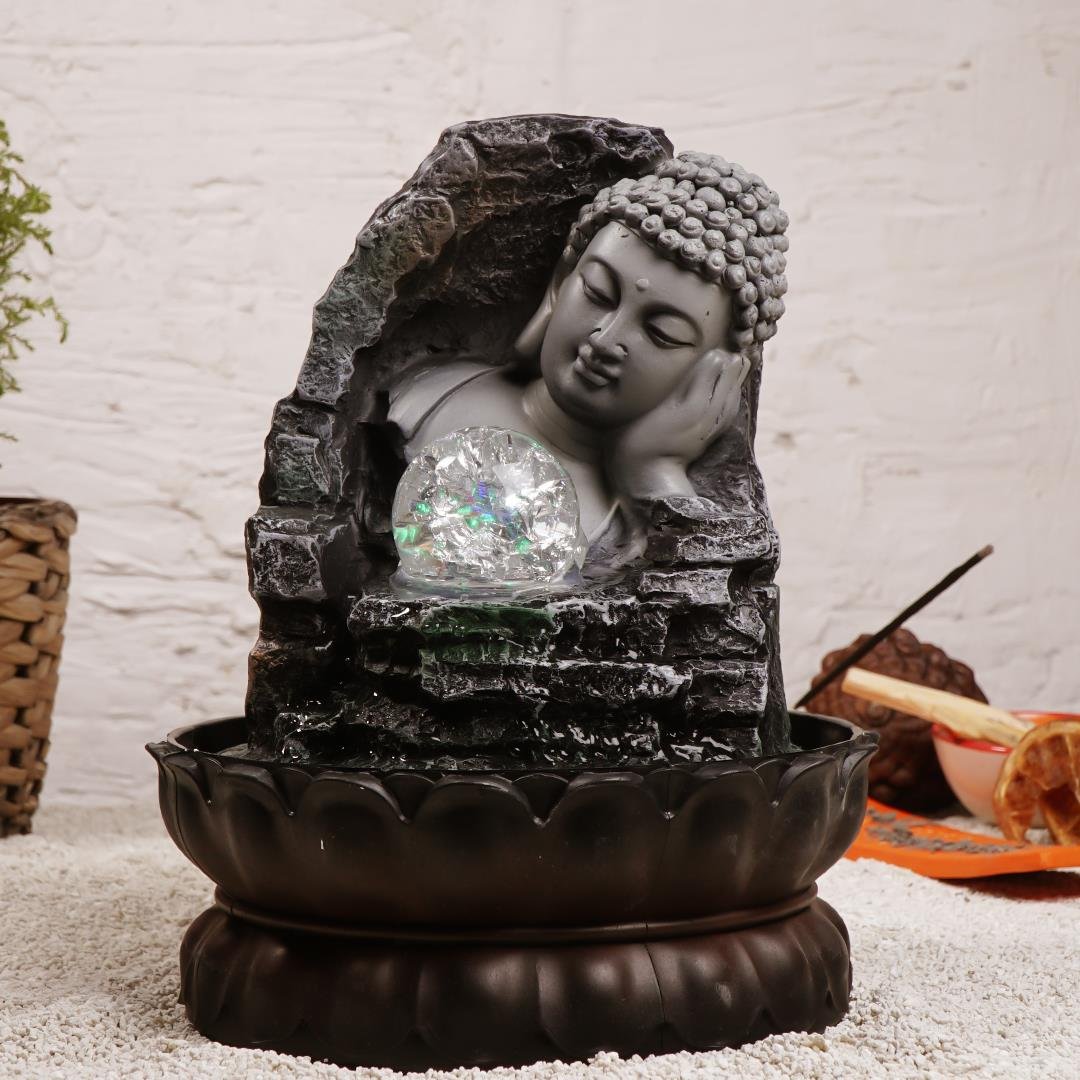 Zen Işıklı yol Temalı Su Şelalesi