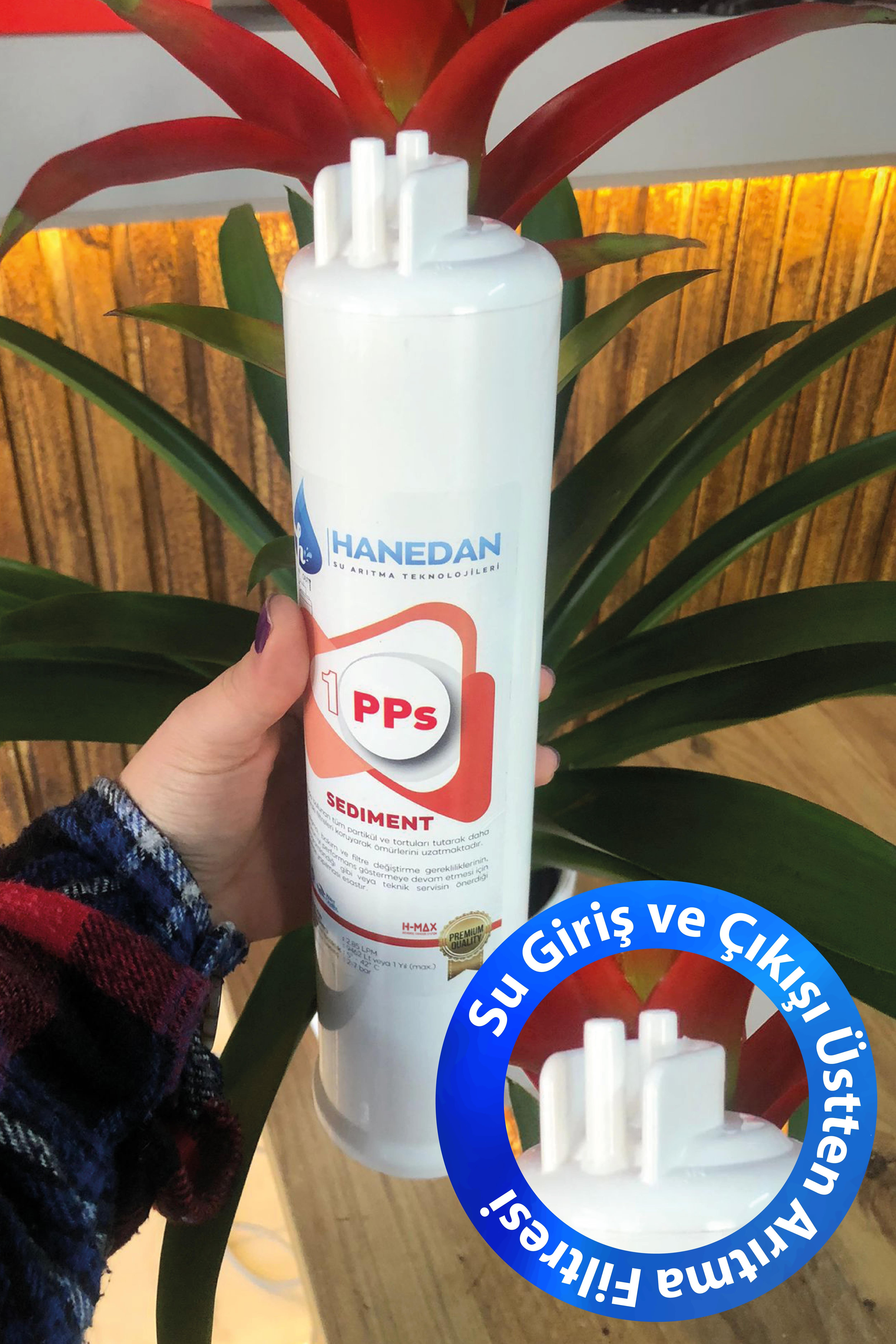 Üstten Giriş ve Çıkışlı, Çift Çubuklu Su Arıtma Cihazı Filtresi 75 Gpd Membranlı 5'li Set