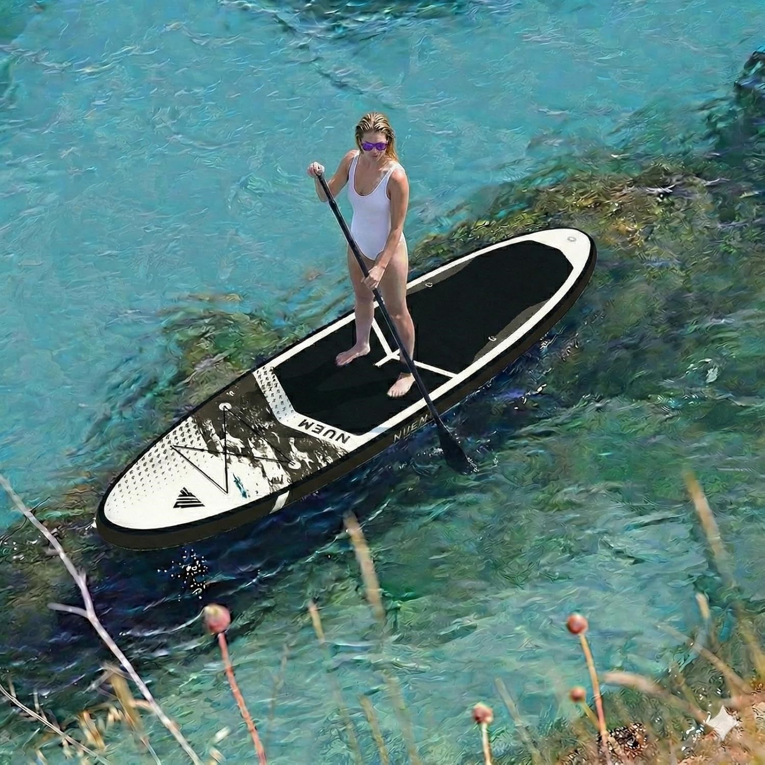 NUEM 10'6 (320x78x15cm) Şişme SUP Board - Stand Up Paddle Board - Başlangıç ve Orta Seviye Kürek Sörfü (Full Set - Aksesuarlar Dahildir)