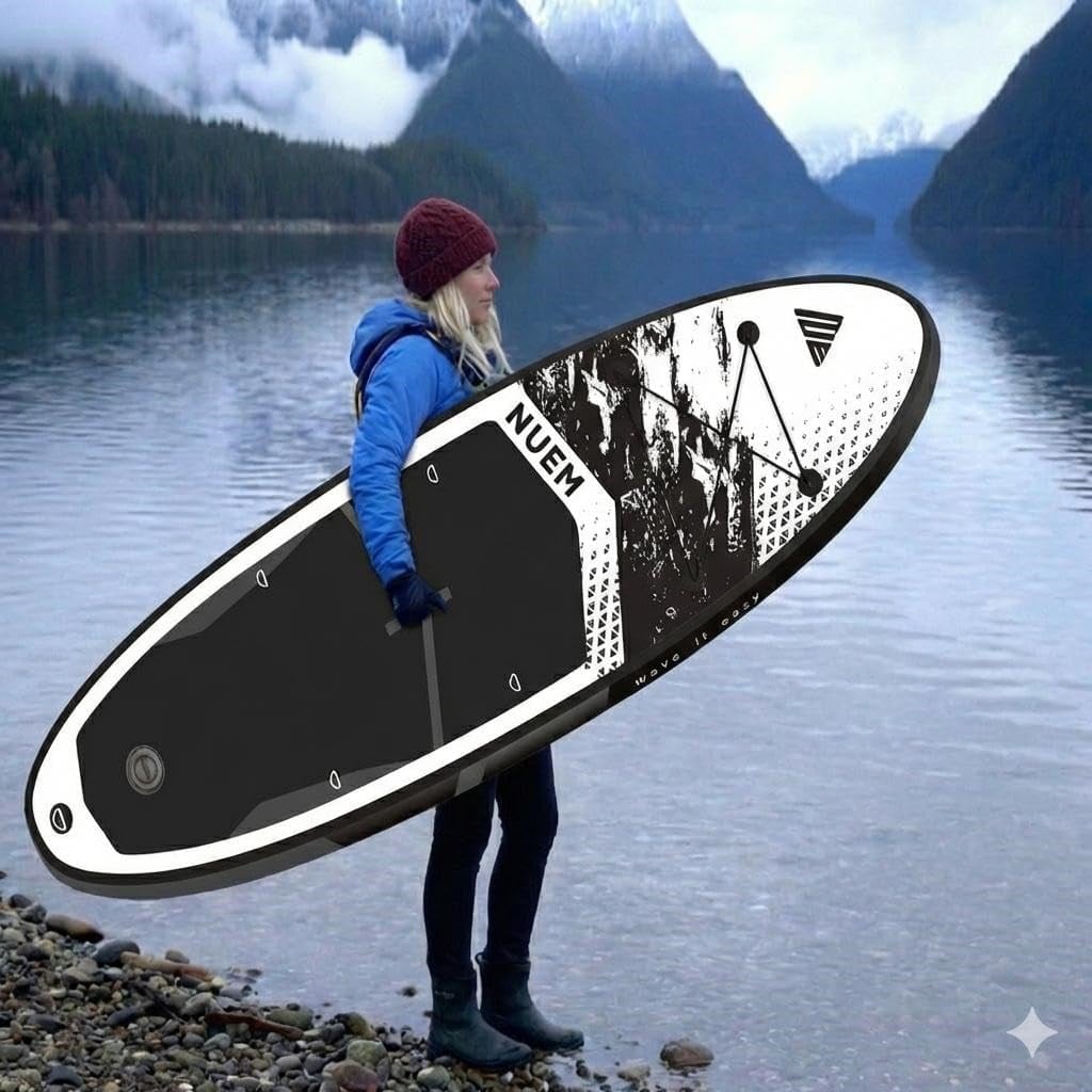 NUEM 10'6 (320x78x15cm) Şişme SUP Board - Stand Up Paddle Board - Başlangıç ve Orta Seviye Kürek Sörfü (Full Set - Aksesuarlar Dahildir)
