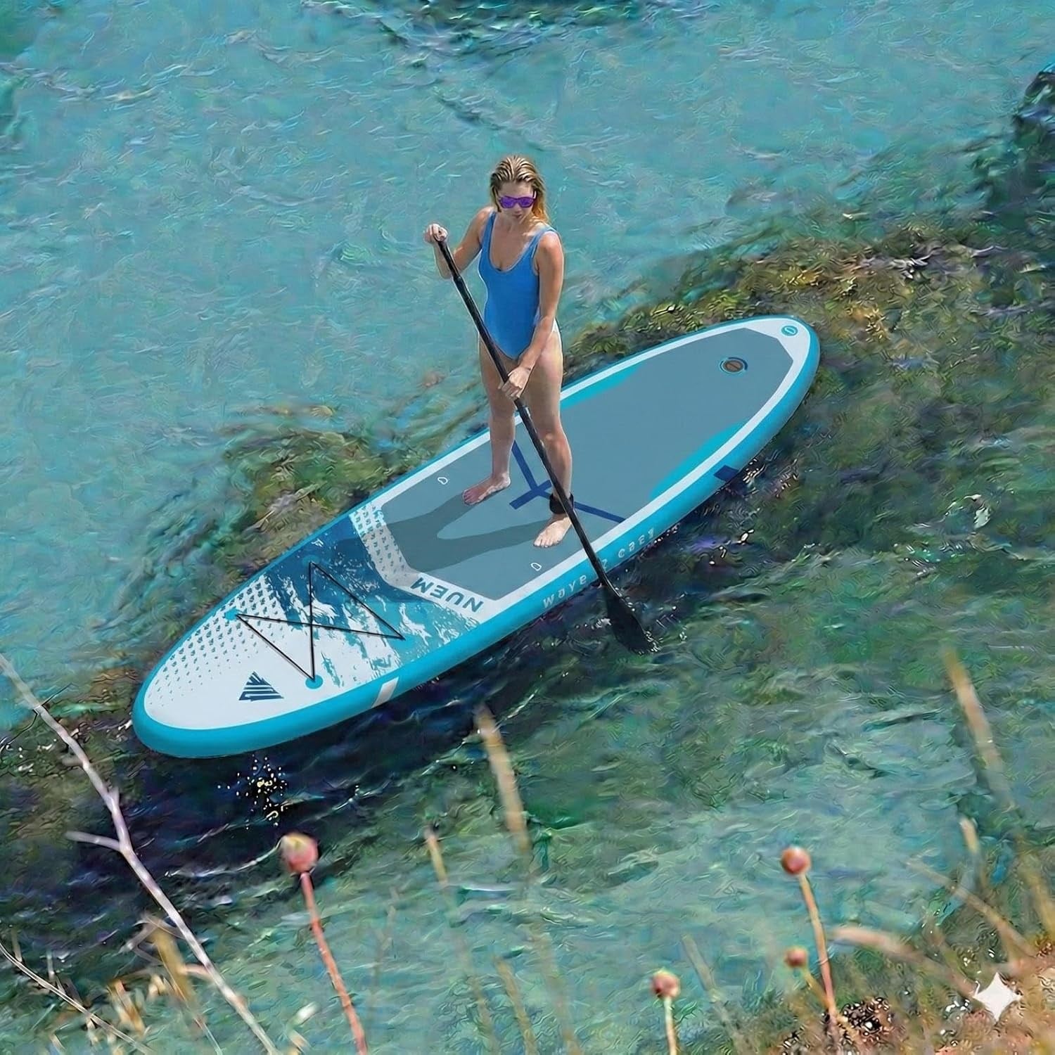 NUEM 10'6 (320x78x15cm) Şişme SUP Board - Stand Up Paddle Board - Başlangıç ve Orta Seviye Kürek Sörfü (Full Set - Aksesuarlar Dahildir)