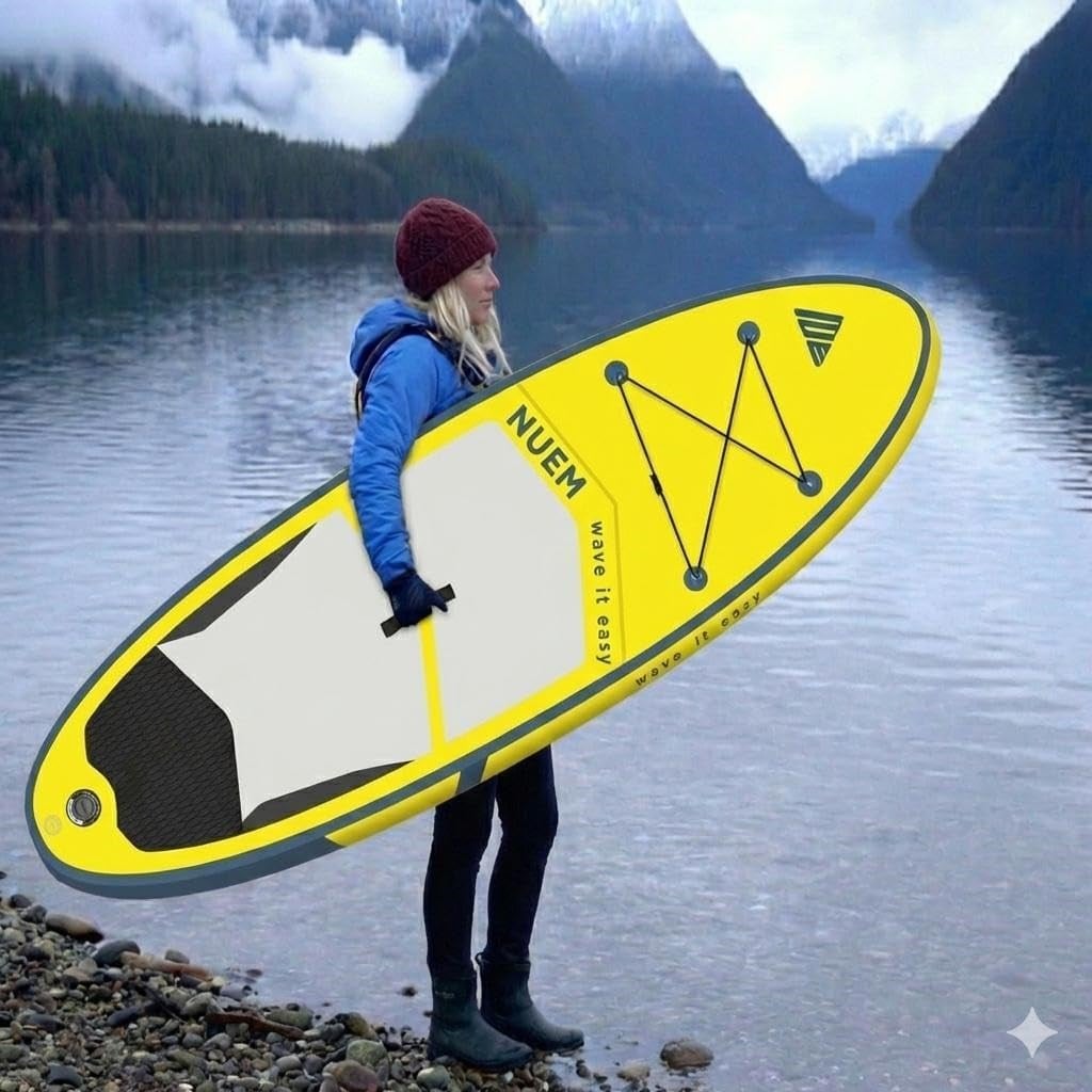 NUEM 10'6 (320x81x15cm) Şişme SUP Board - Stand Up Paddle Board - Başlangıç ve Orta Seviye Kürek Sörfü (Full Set - Aksesuarlar Dahildir)