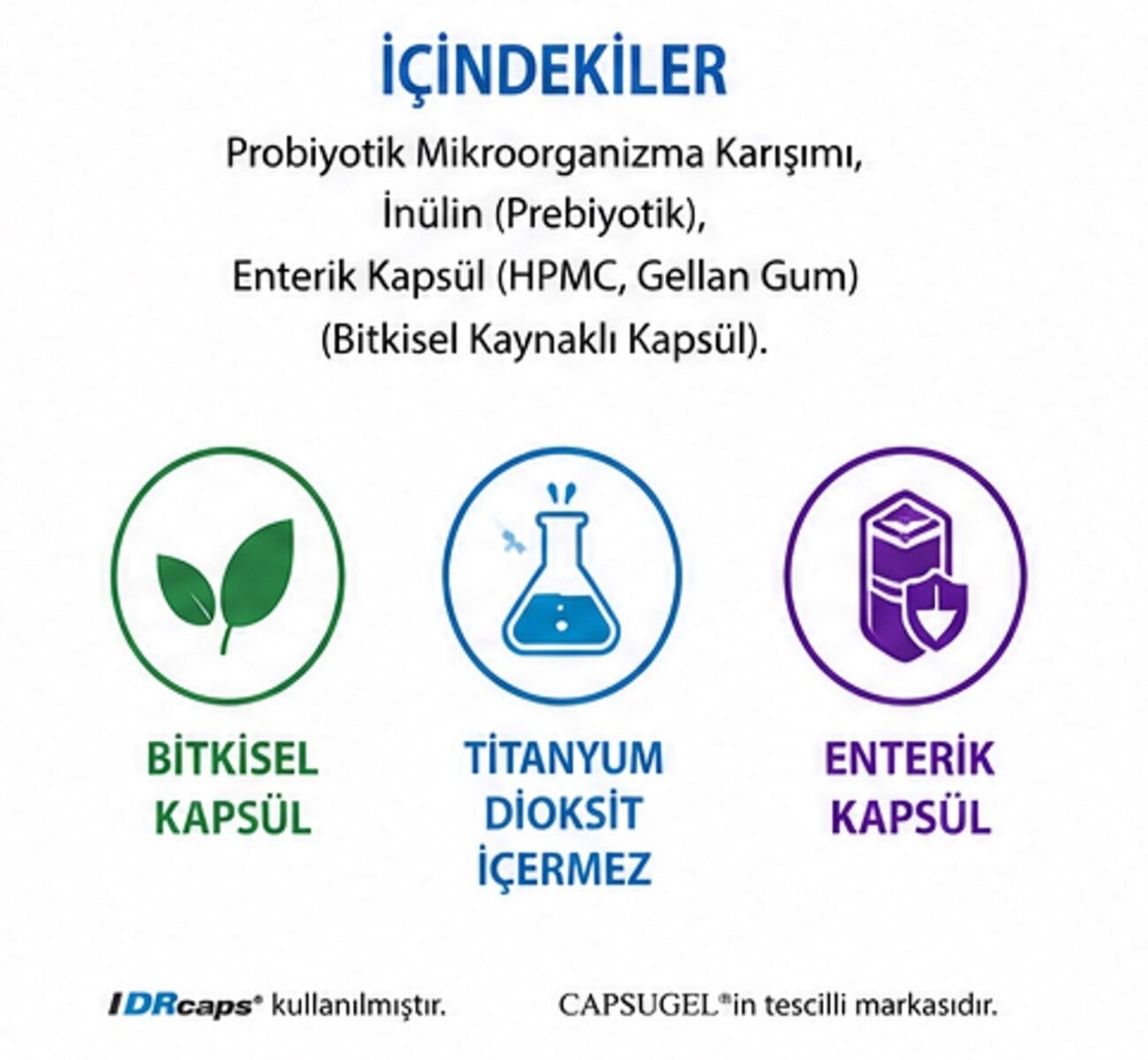 Akteria 23 farklı Probiyotik Mikroorganizma içeren 30 Enterik Kapsül