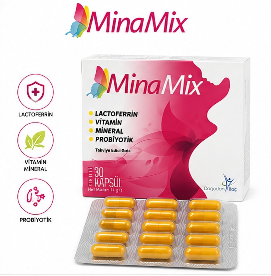 Lactoferrin Vitamin Mineral Probiyotik içeren Takviye Edici Gıda