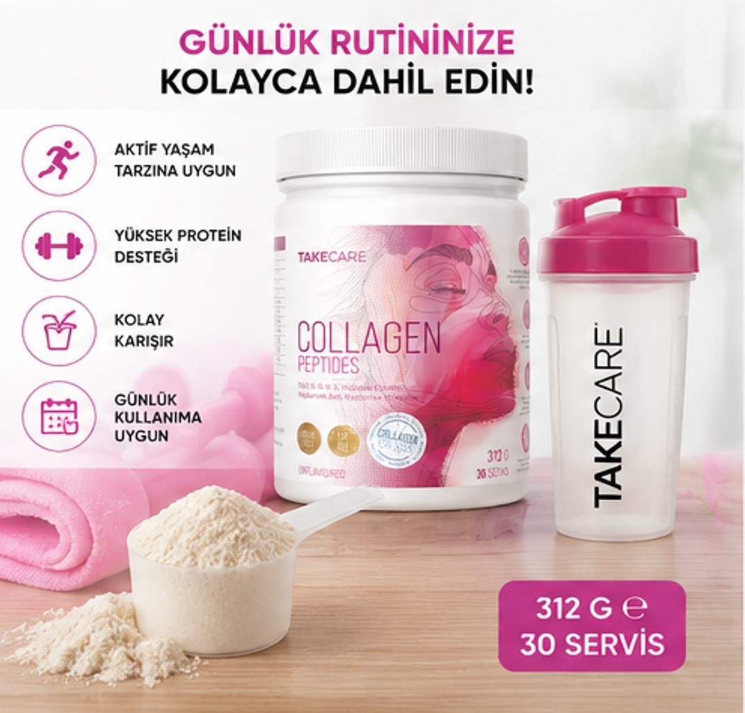 Takecare Collagen Peptides Tip I, II, III, V, X, Hidrolize Elastin, Hyaluronik Asit, Vitamin ve Mineraller