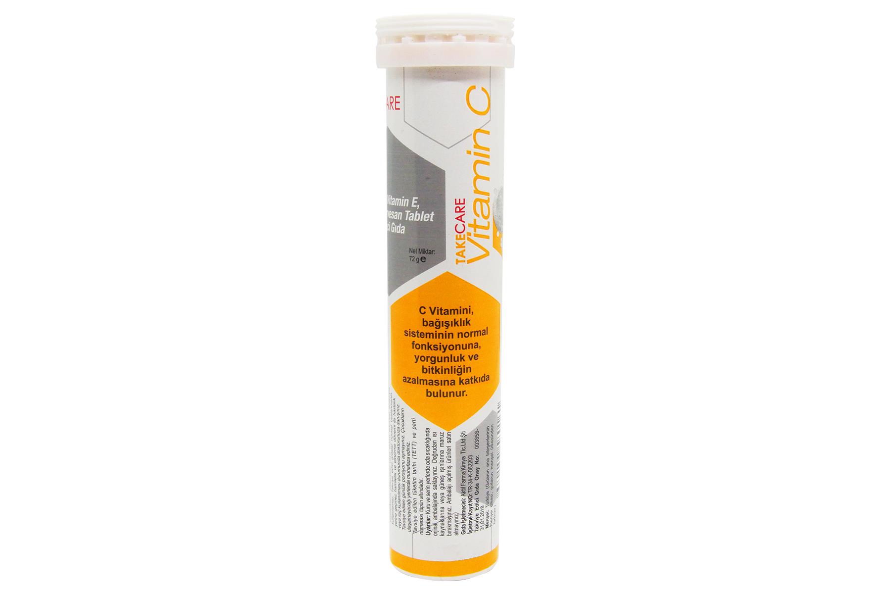 Vitamin C 1000mg-çinko Ve Vitamin E Içeren 20 Efervesan Tablet