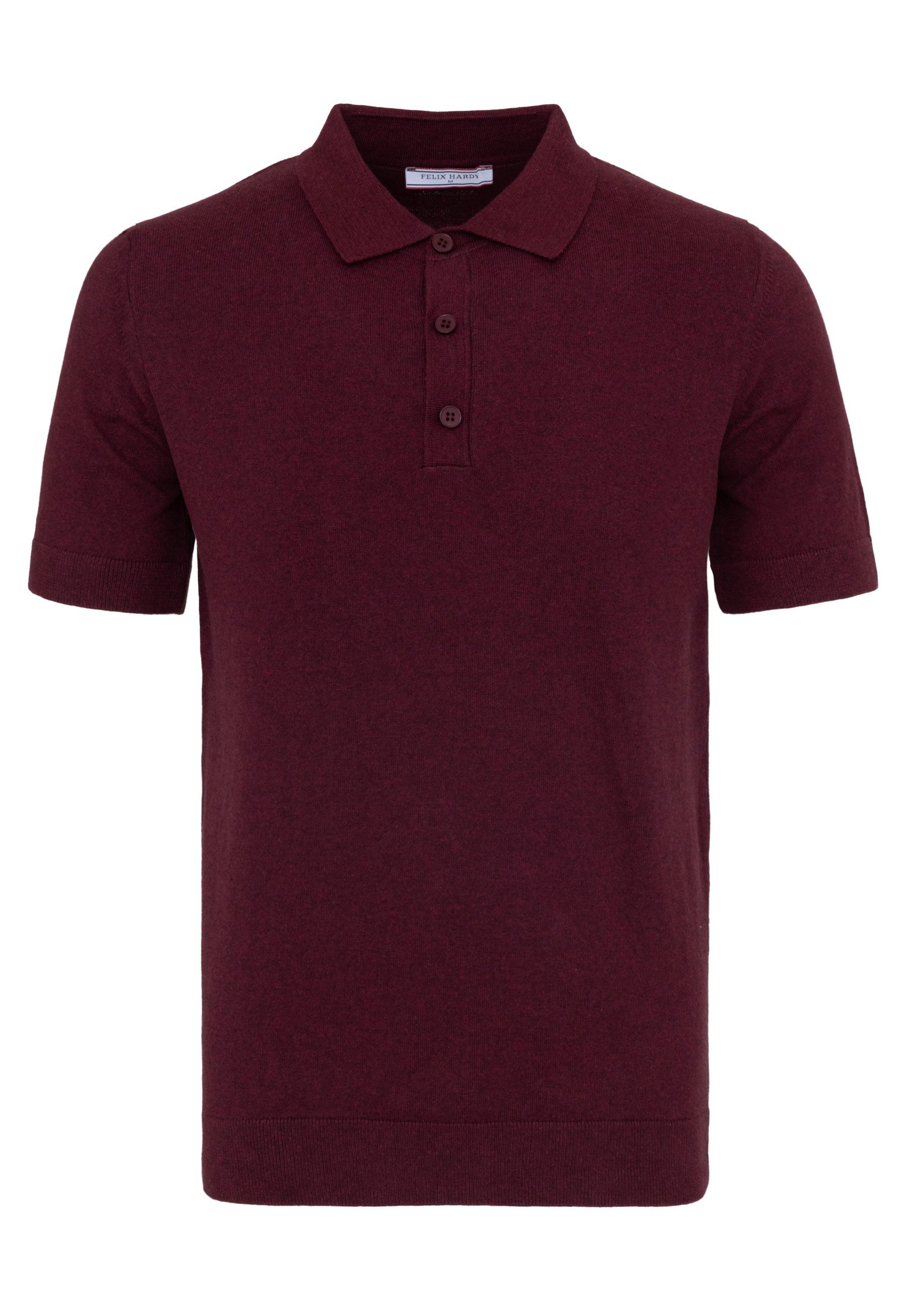 Erkek 2li Polo Yaka Triko Tişört-Siyah-BordoFelix HardyFHMPLO883-11