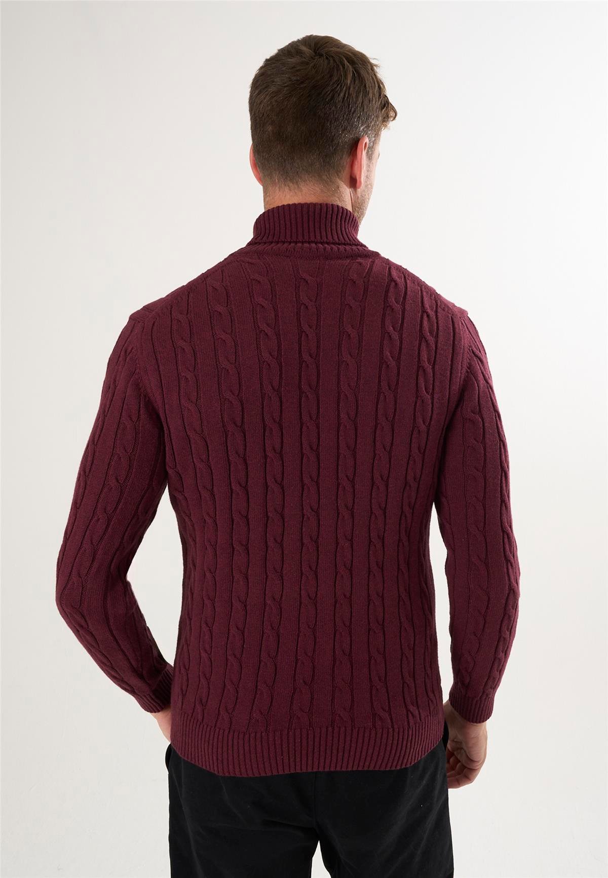 Erkek Balıkçı Yaka Örgü Desenli KazakFelix HardyFHMPLV817-7