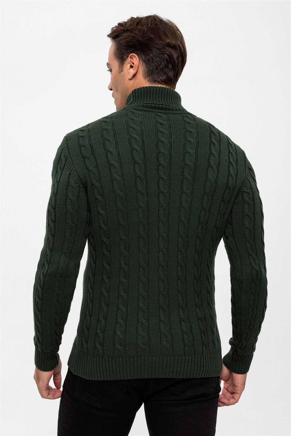 Erkek Balıkçı Yaka Örgü Desenli KazakFelix HardyFHMPLV817-5