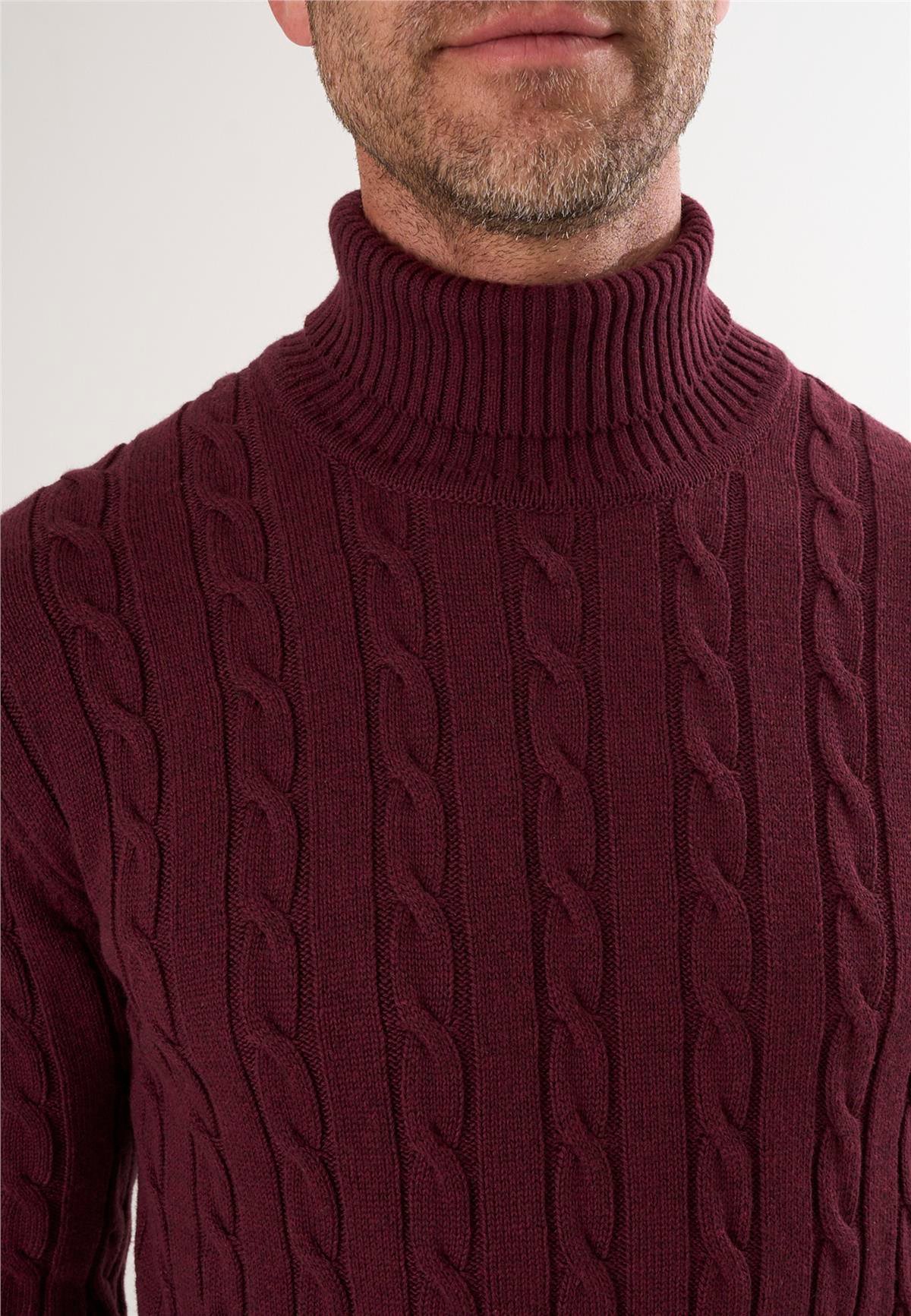 Erkek Balıkçı Yaka Örgü Desenli KazakFelix HardyFHMPLV817-7
