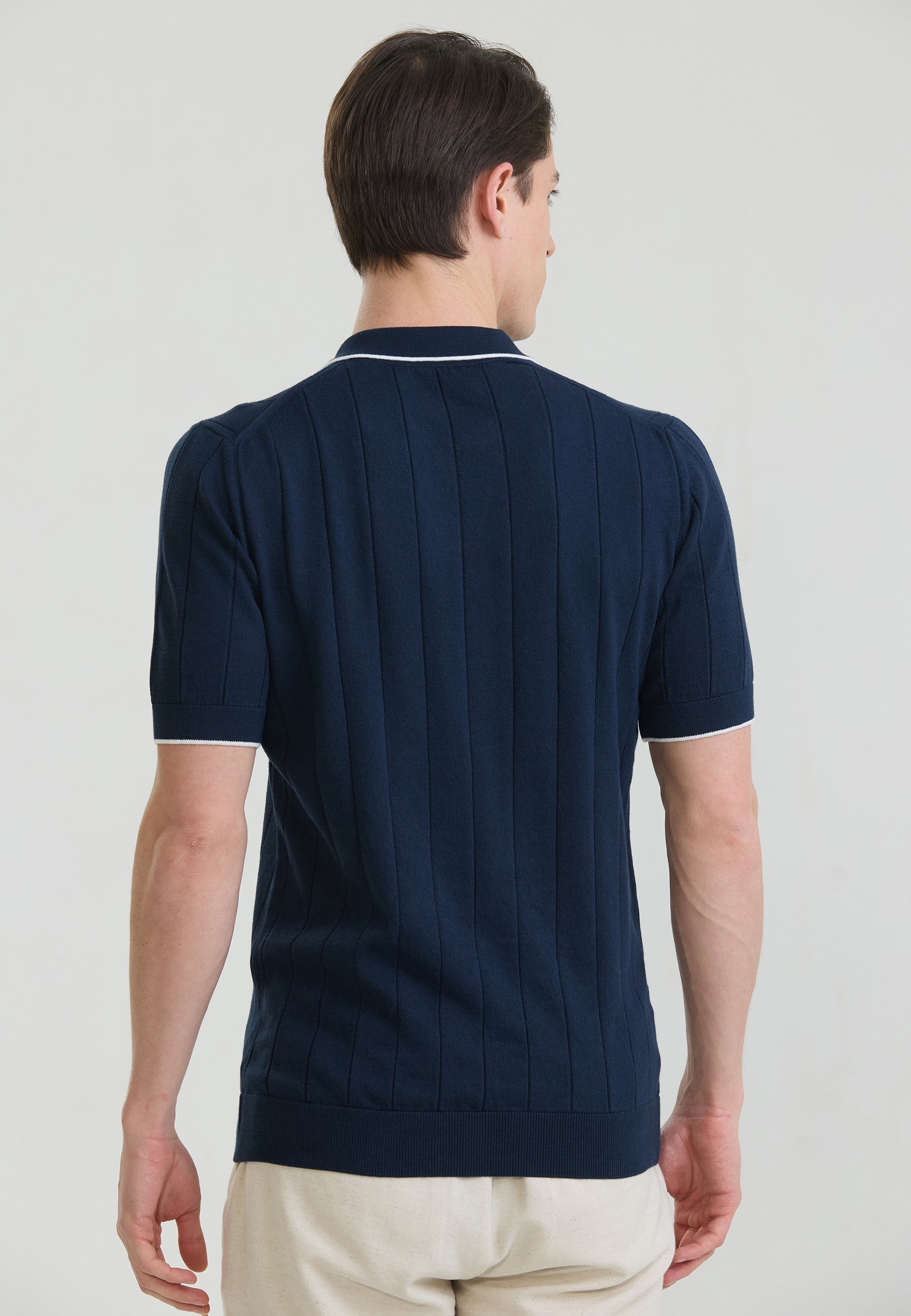 Erkek Basic Düğmesiz Triko Polo T-ShirtFelix HardyFHMPLO919-2