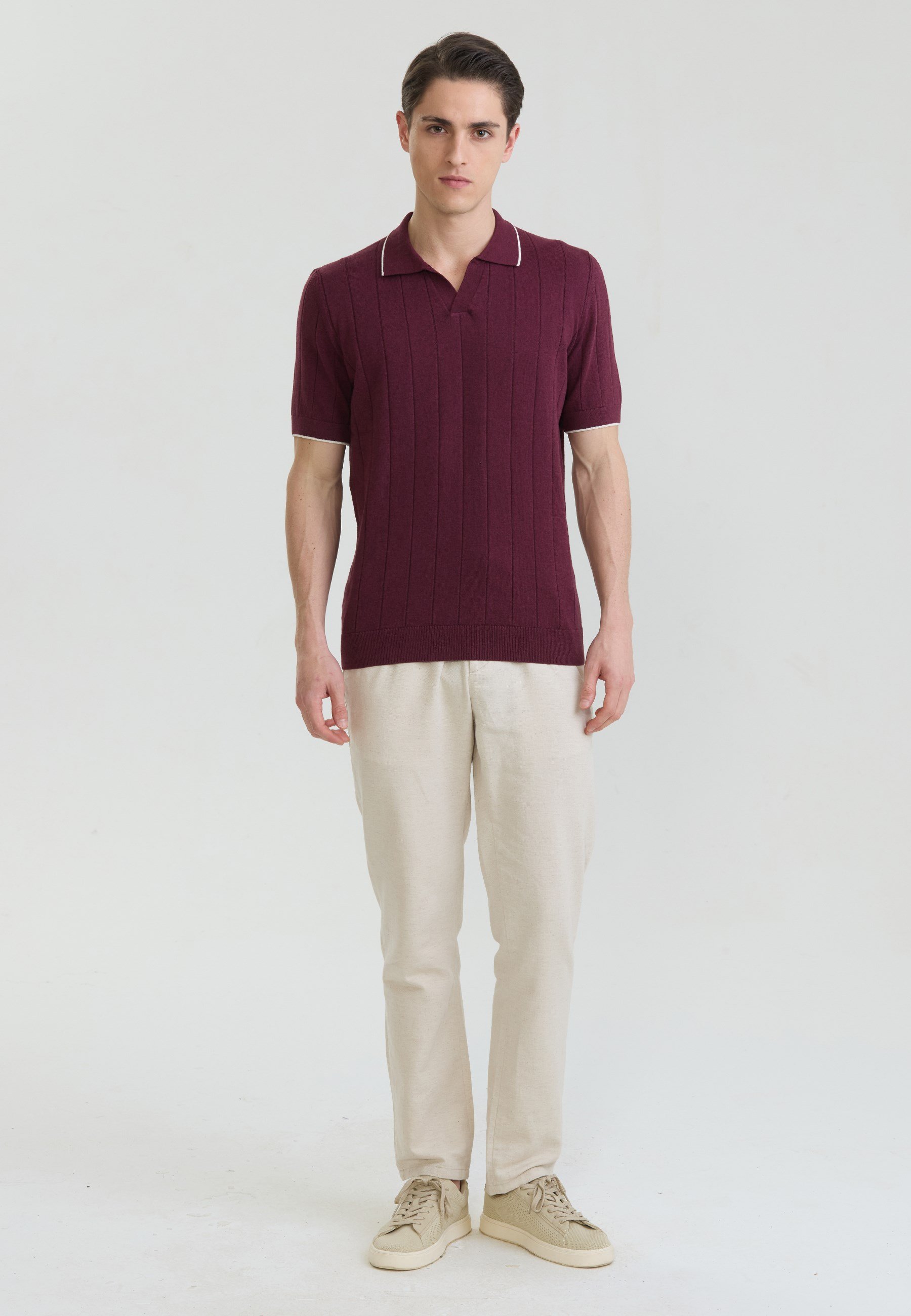 Erkek Basic Düğmesiz Triko Polo T-ShirtFelix HardyFHMPLO919-6