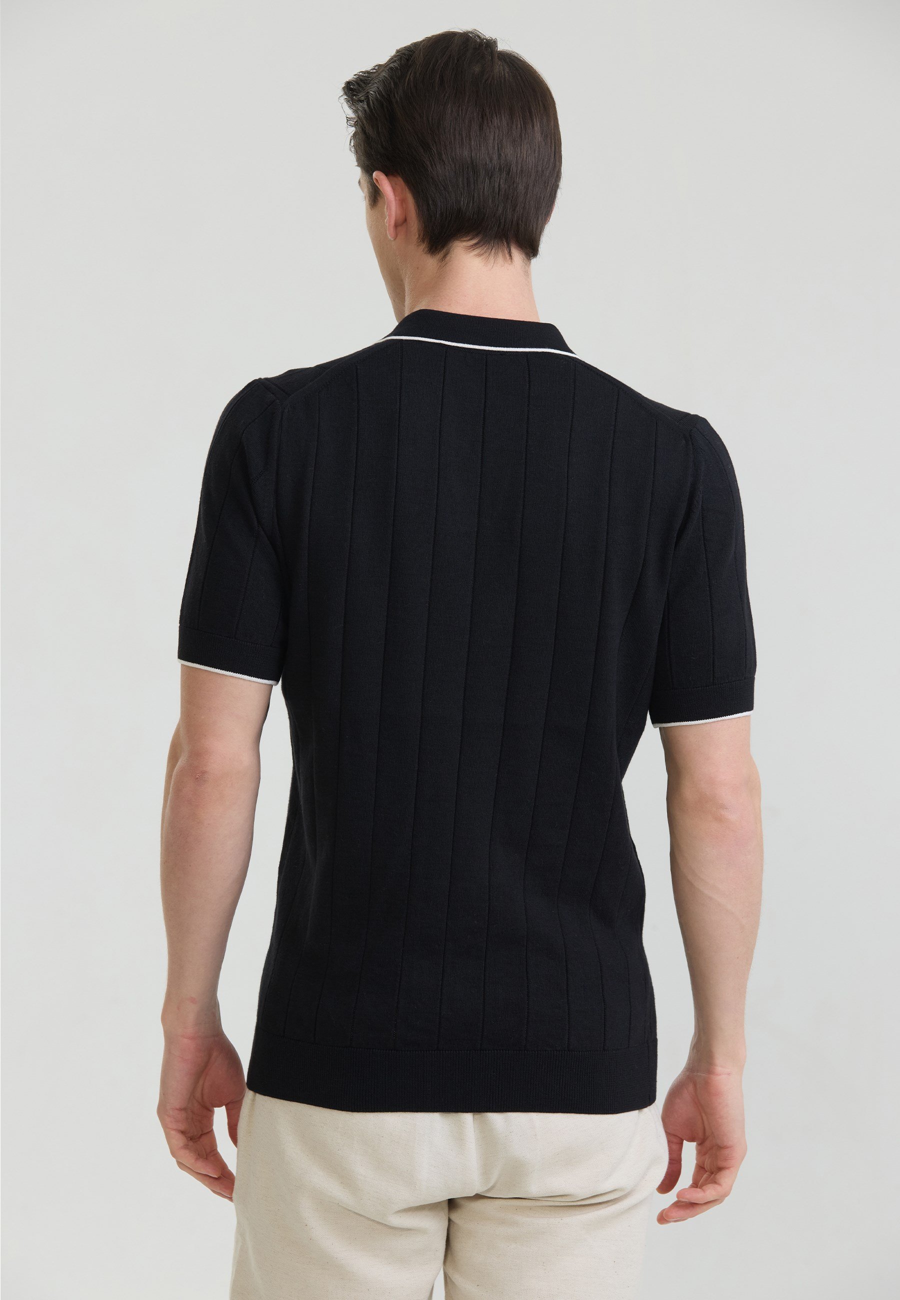 Erkek Basic Düğmesiz Triko Polo T-ShirtFelix HardyFHMPLO919-3