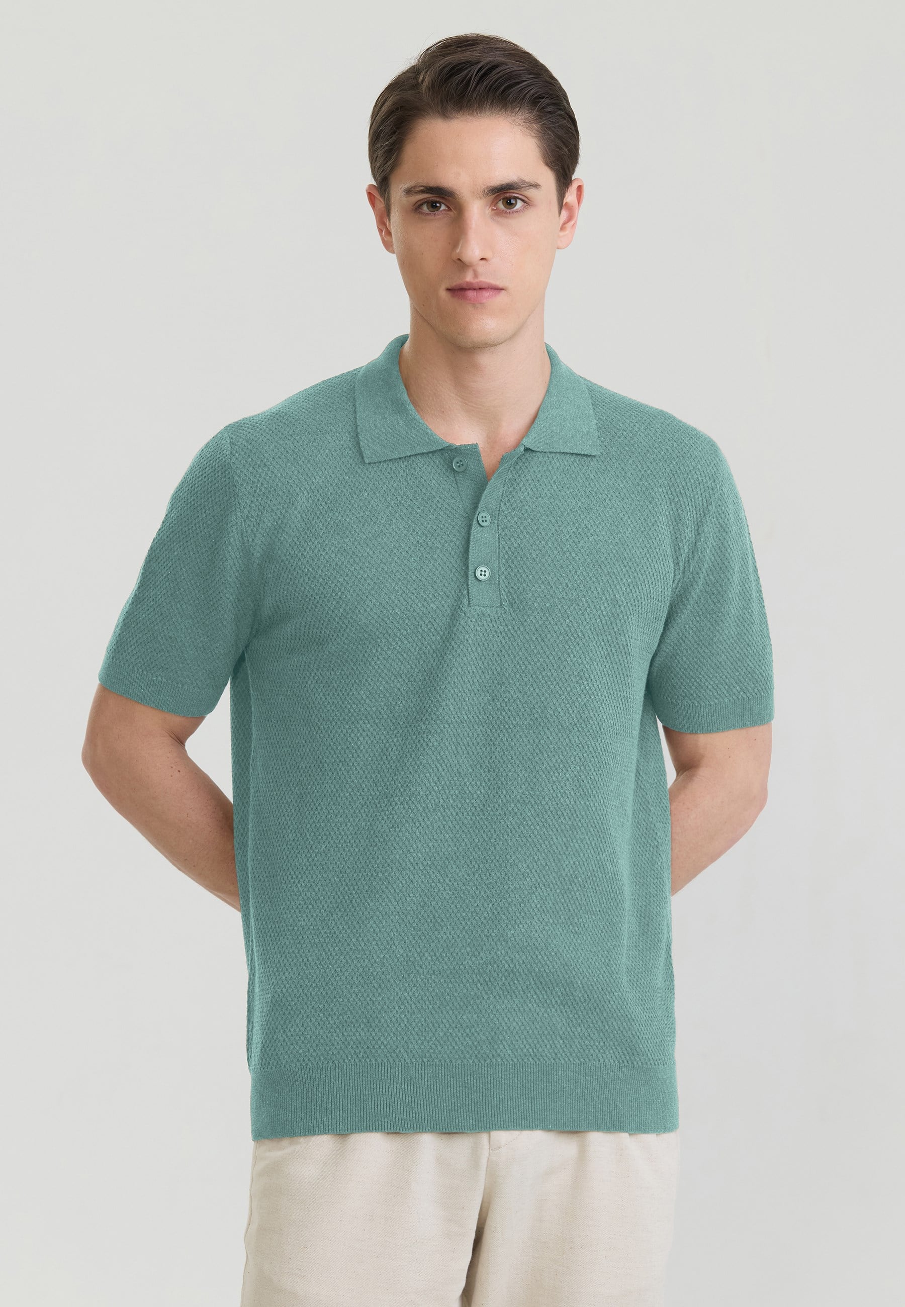 Erkek Basic Triko Polo T-ShirtFelix HardyFHMPLO908-1