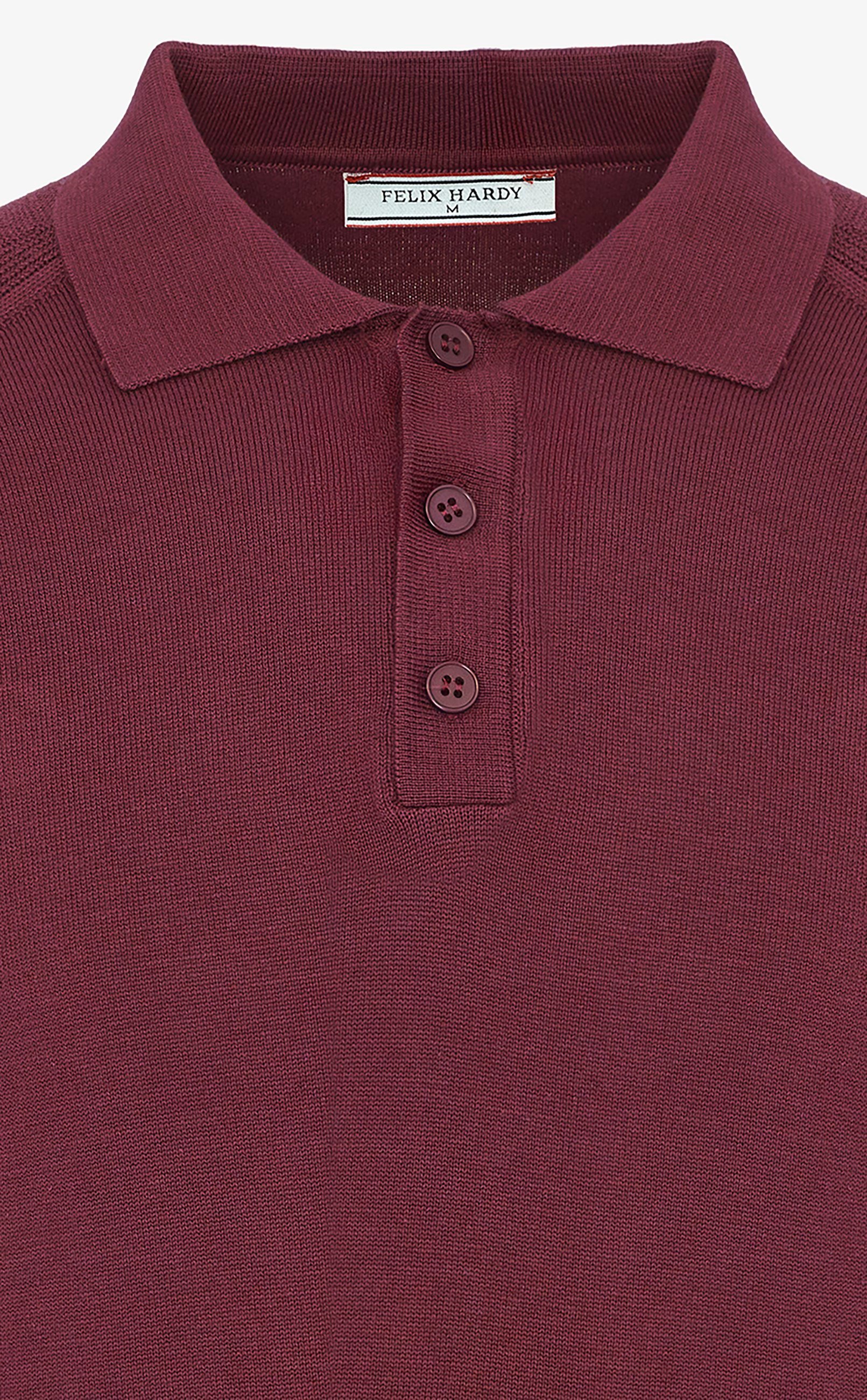 Erkek Düğmeli Polo Yaka  Kazak-BordoFelix HardyFHMPLV893-5