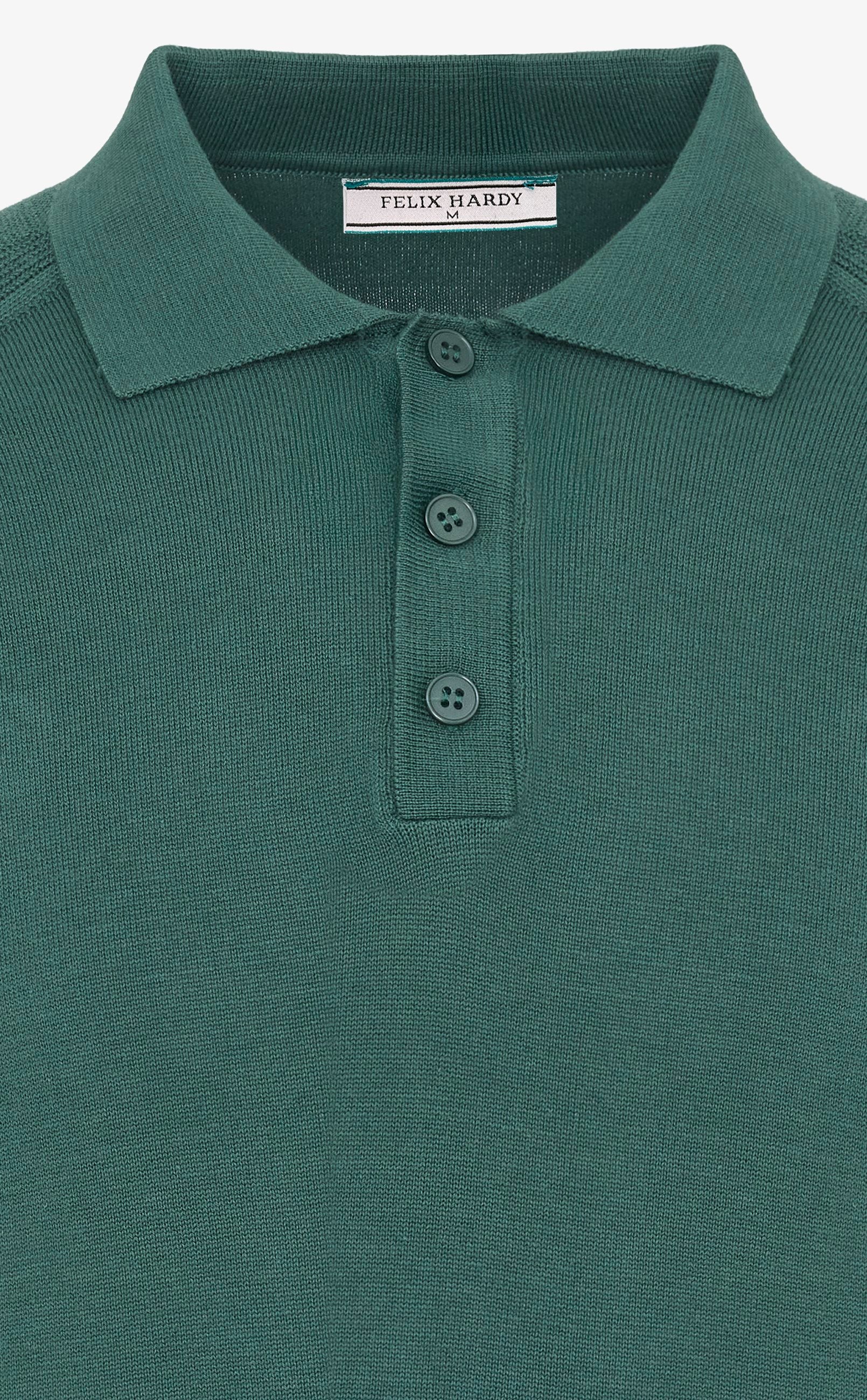 Erkek Düğmeli Polo Yaka  Kazak-Koyu YeşilFelix HardyFHMPLV893-6