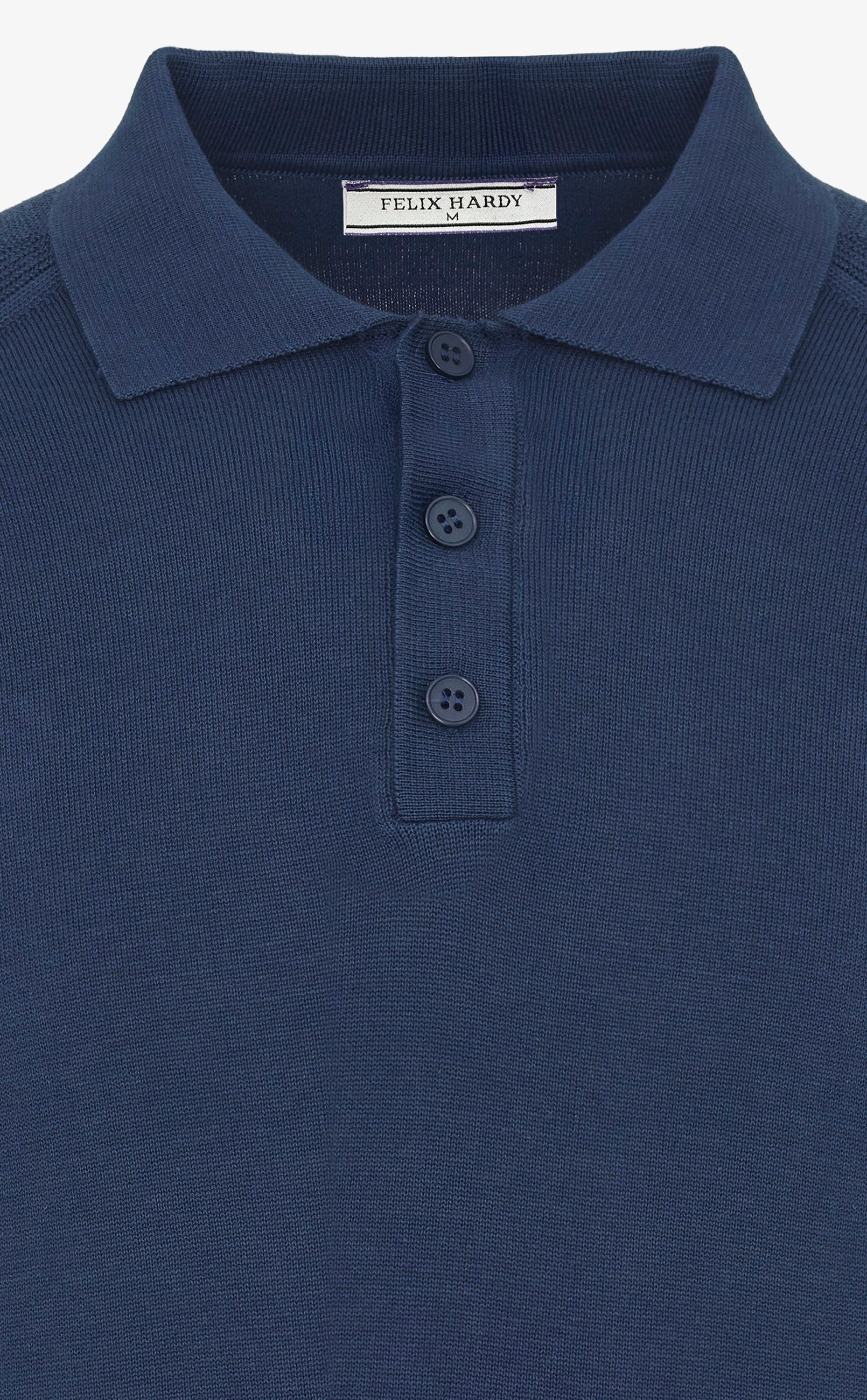 Erkek Düğmeli Polo Yaka  Kazak-LacivertFelix HardyFHMPLV893-4