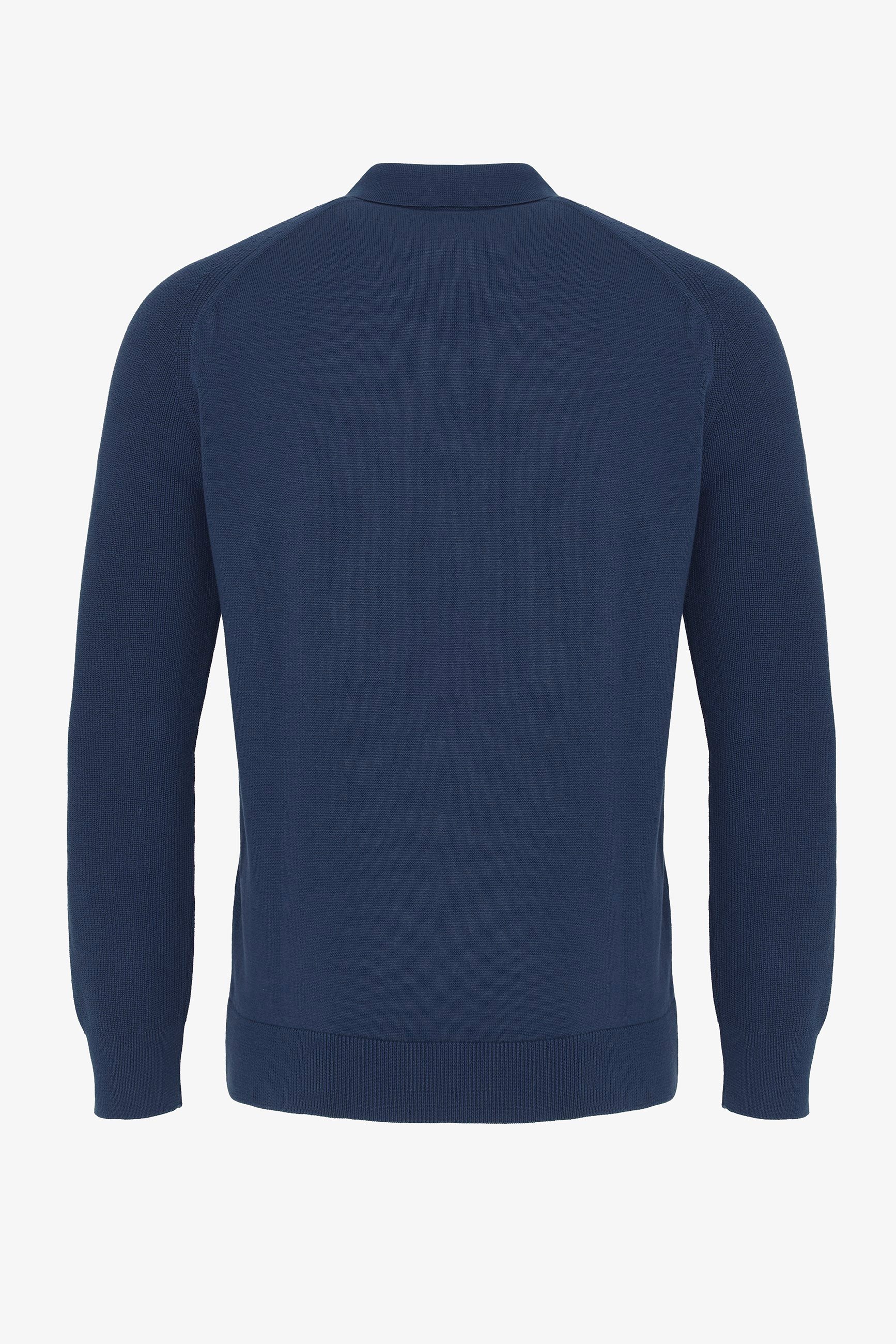 Erkek Düğmeli Polo Yaka  Kazak-LacivertFelix HardyFHMPLV893-4