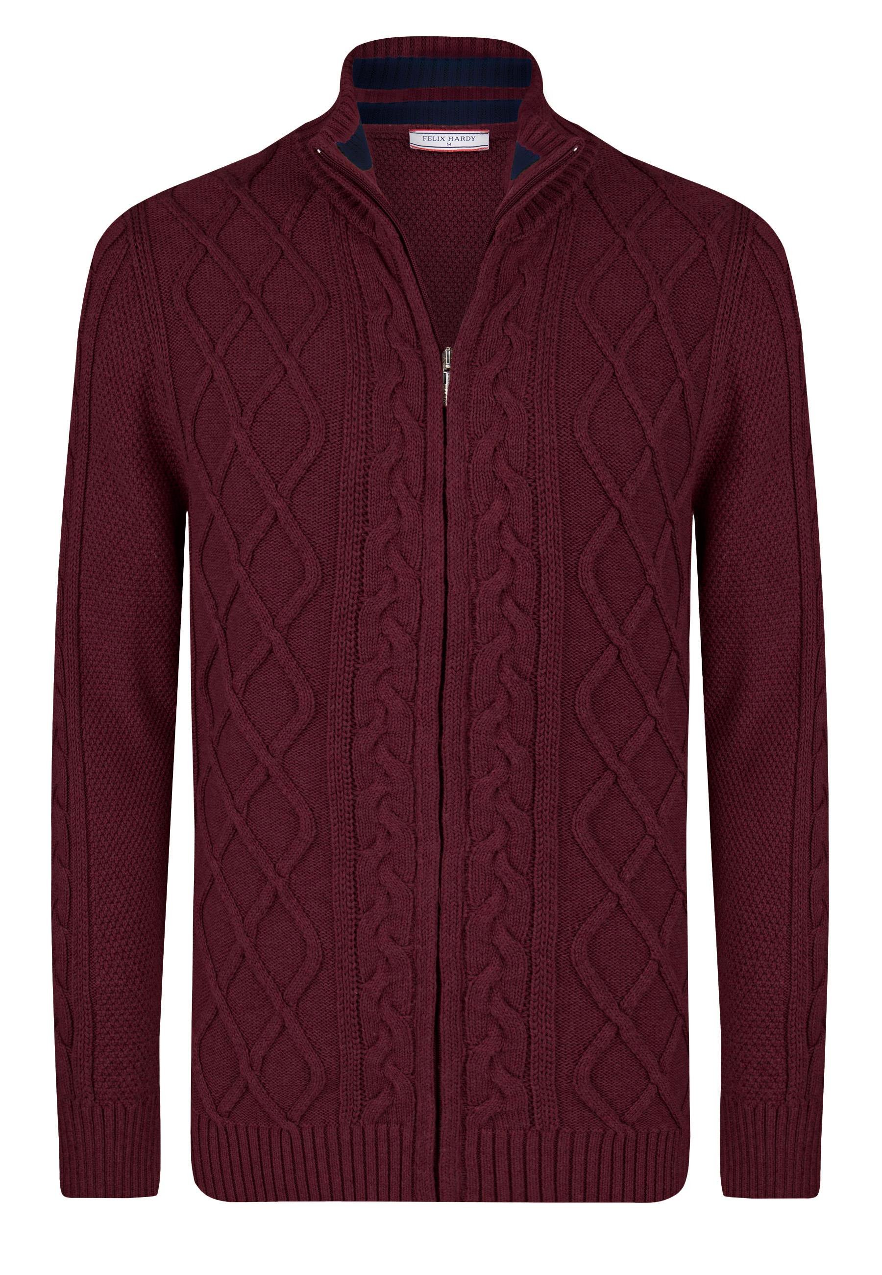 Erkek Tam Fermuarlı Hırka - BordoFelix HardyFHMCRD834-5