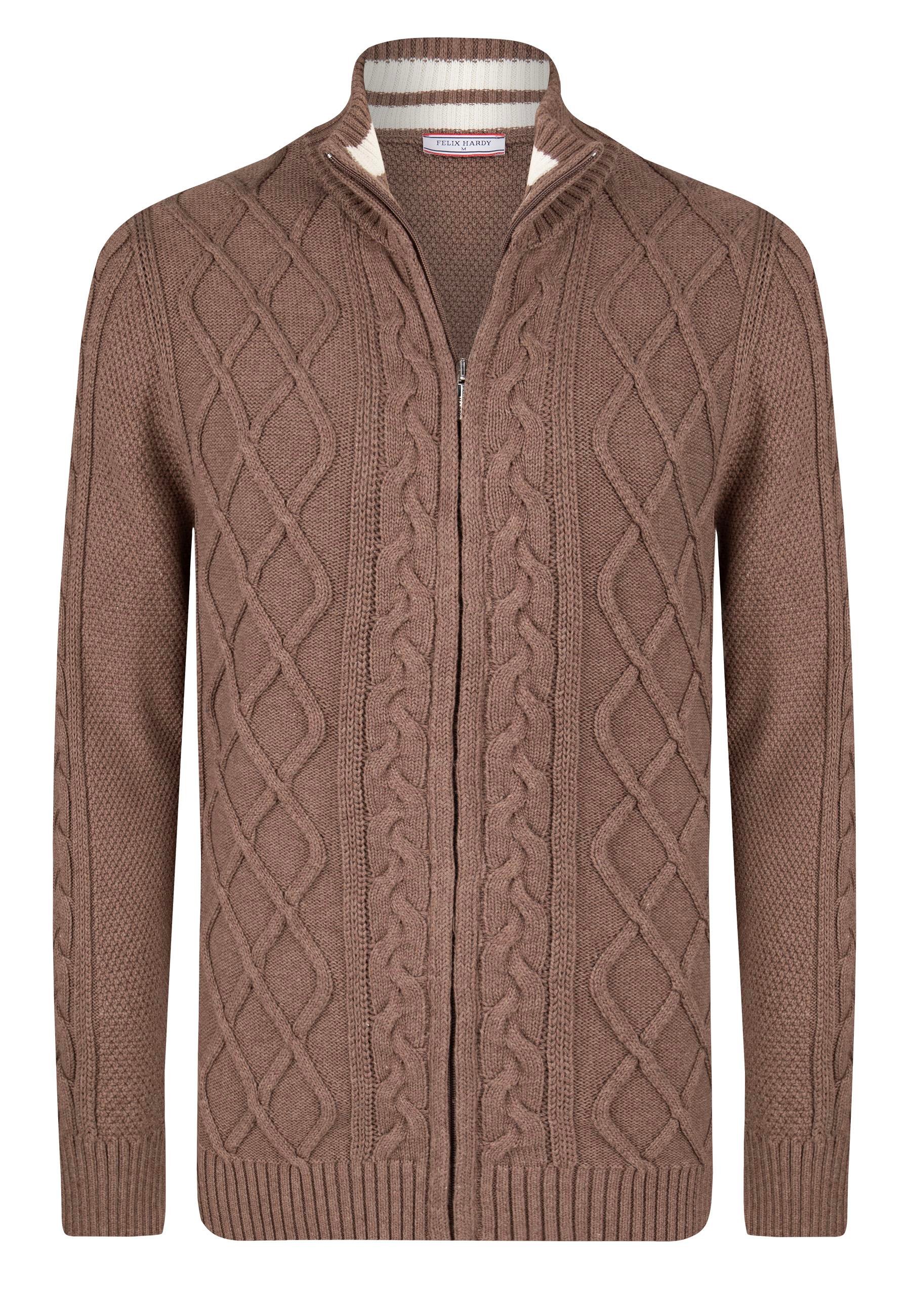 Erkek Tam Fermuarlı Hırka - KahverengiFelix HardyFHMCRD834-1