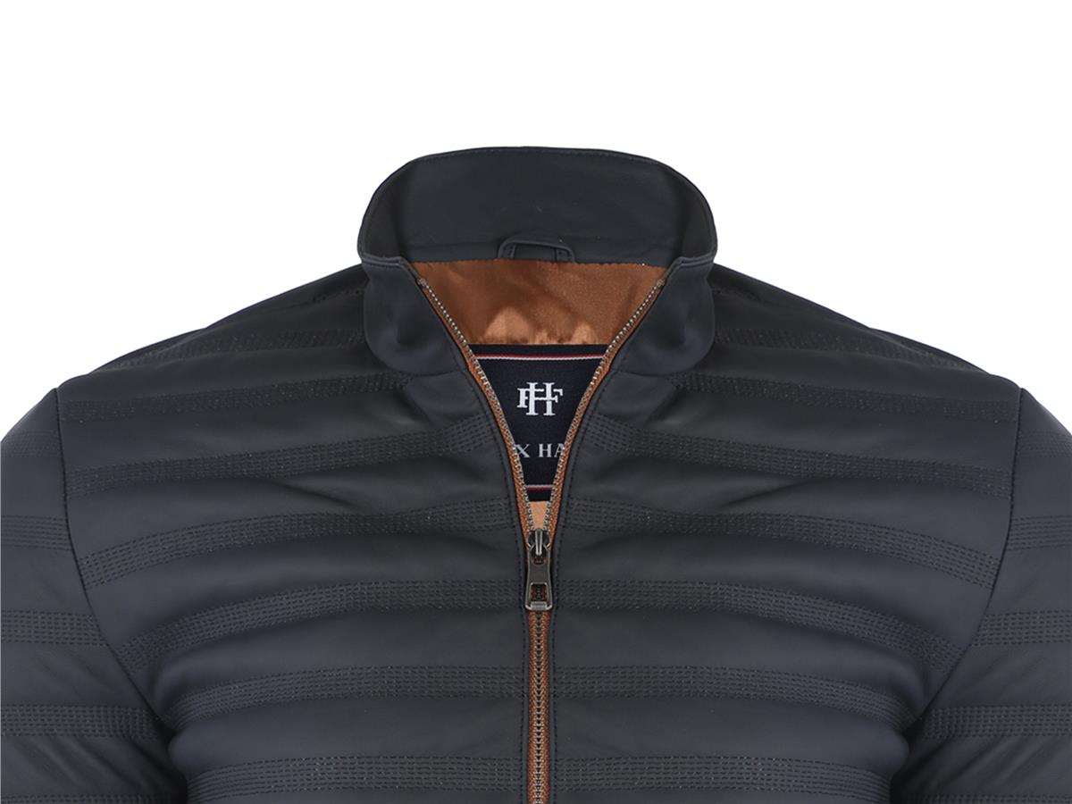Felix Hardy Erkek Fermuar ve Cep Detaylı Hakiki Deri CeketFelix HardyFHMLJT2001-2