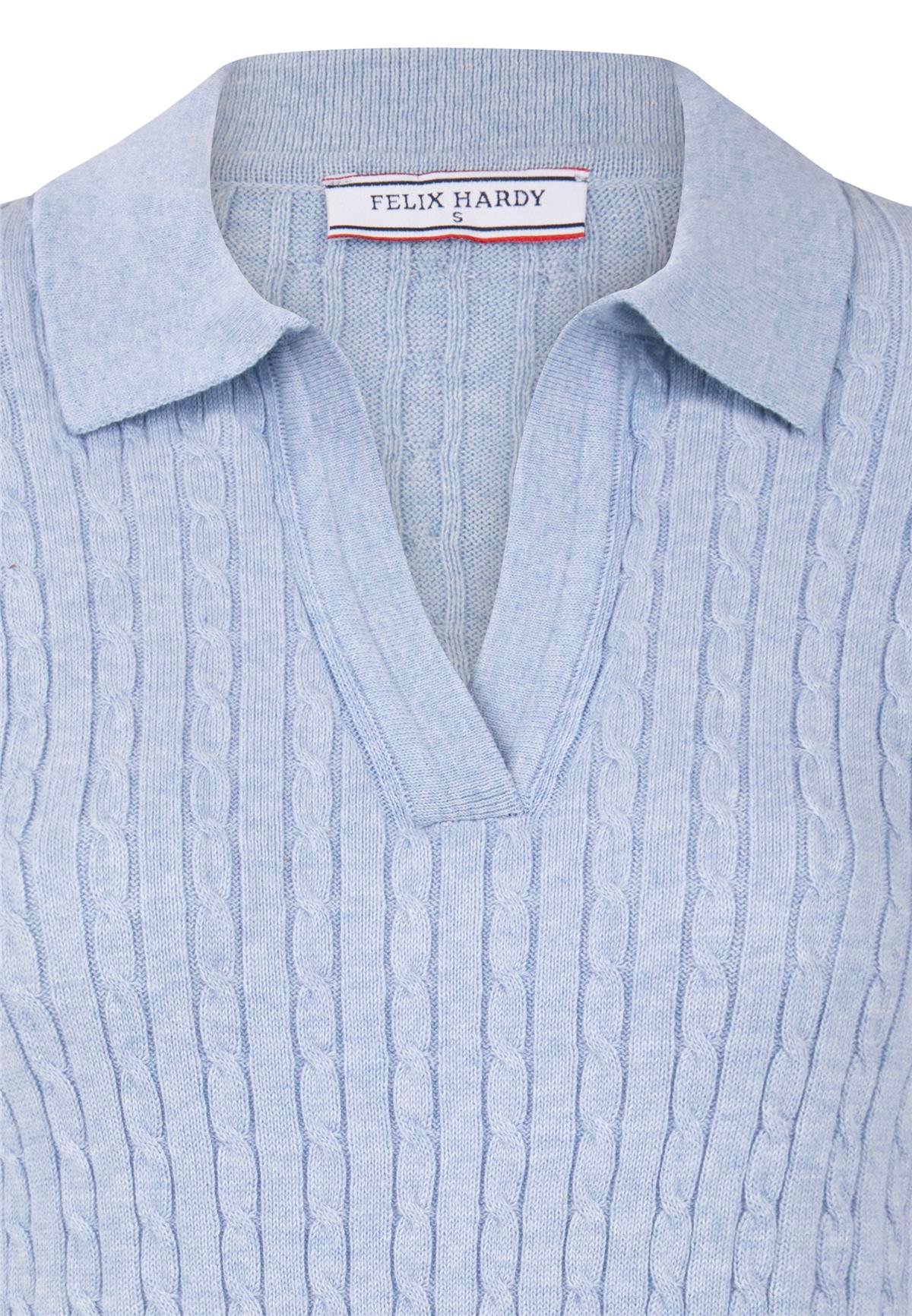 Örgü Desenli Polo Yaka Kadın Uzun Kollu KazakFelix HardyFHMPLV825-1